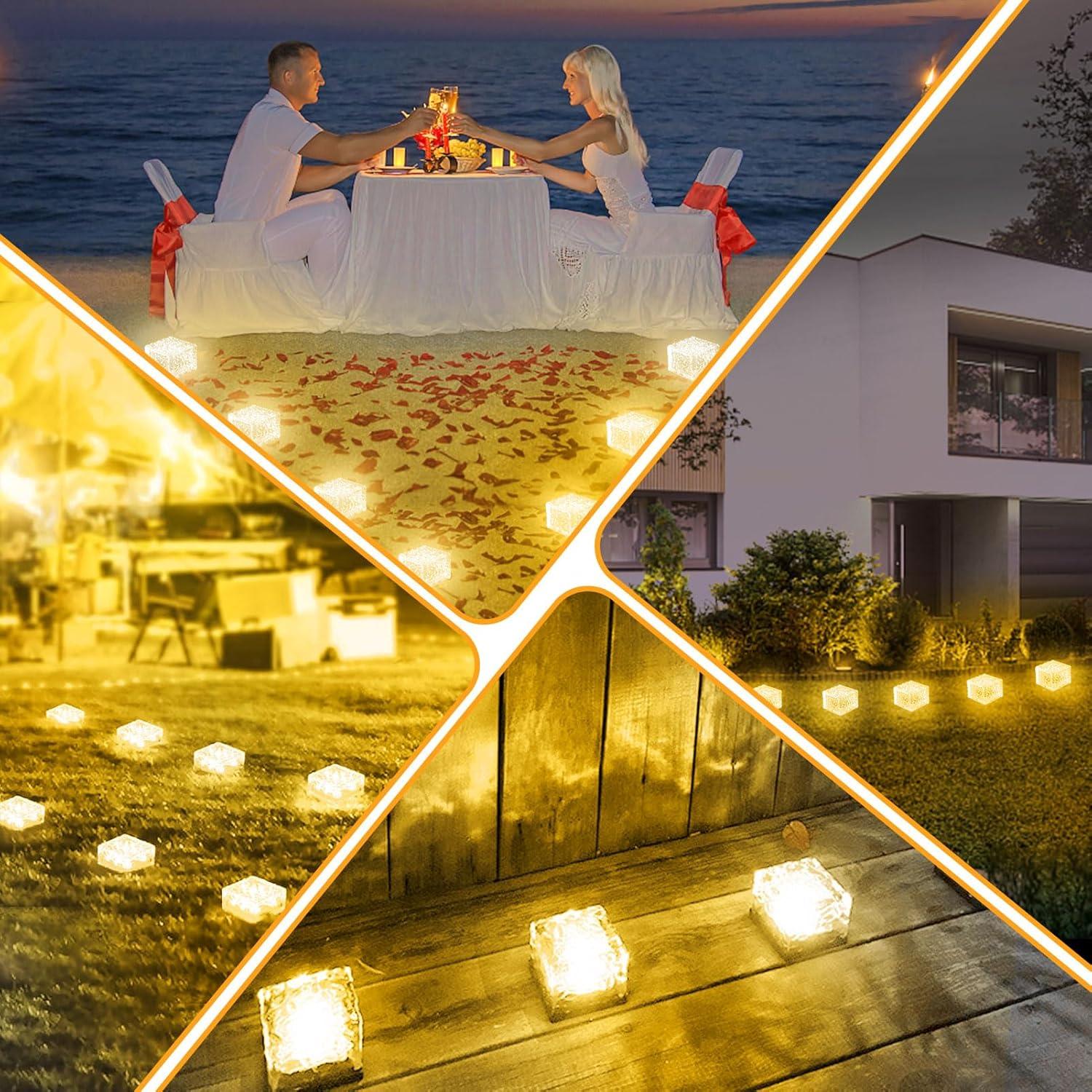 Luces de Ladrillo Solar JKIMK 3 Paquetes IP65 Jardín