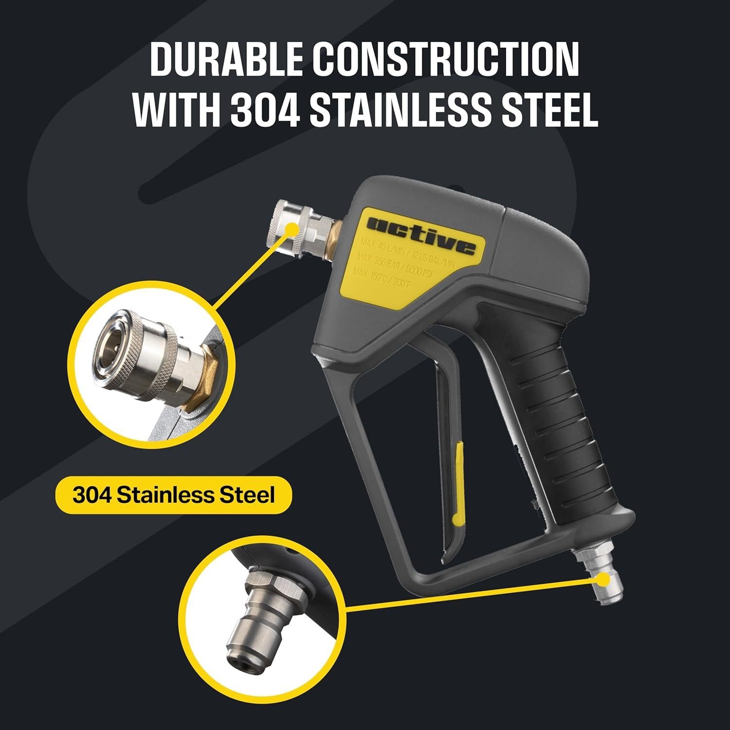 Pistola de Lavado a Presión Activa JH50SS 5000 PSI 12 GPM