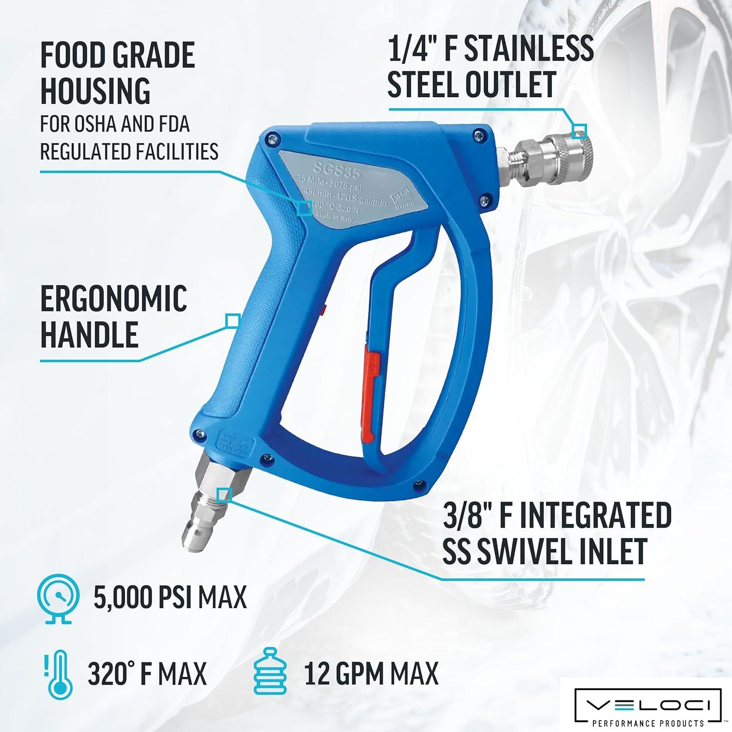 Pistola de Lavado a Presión MTM Hydro SGS35 5000 PSI Acero Inoxidable