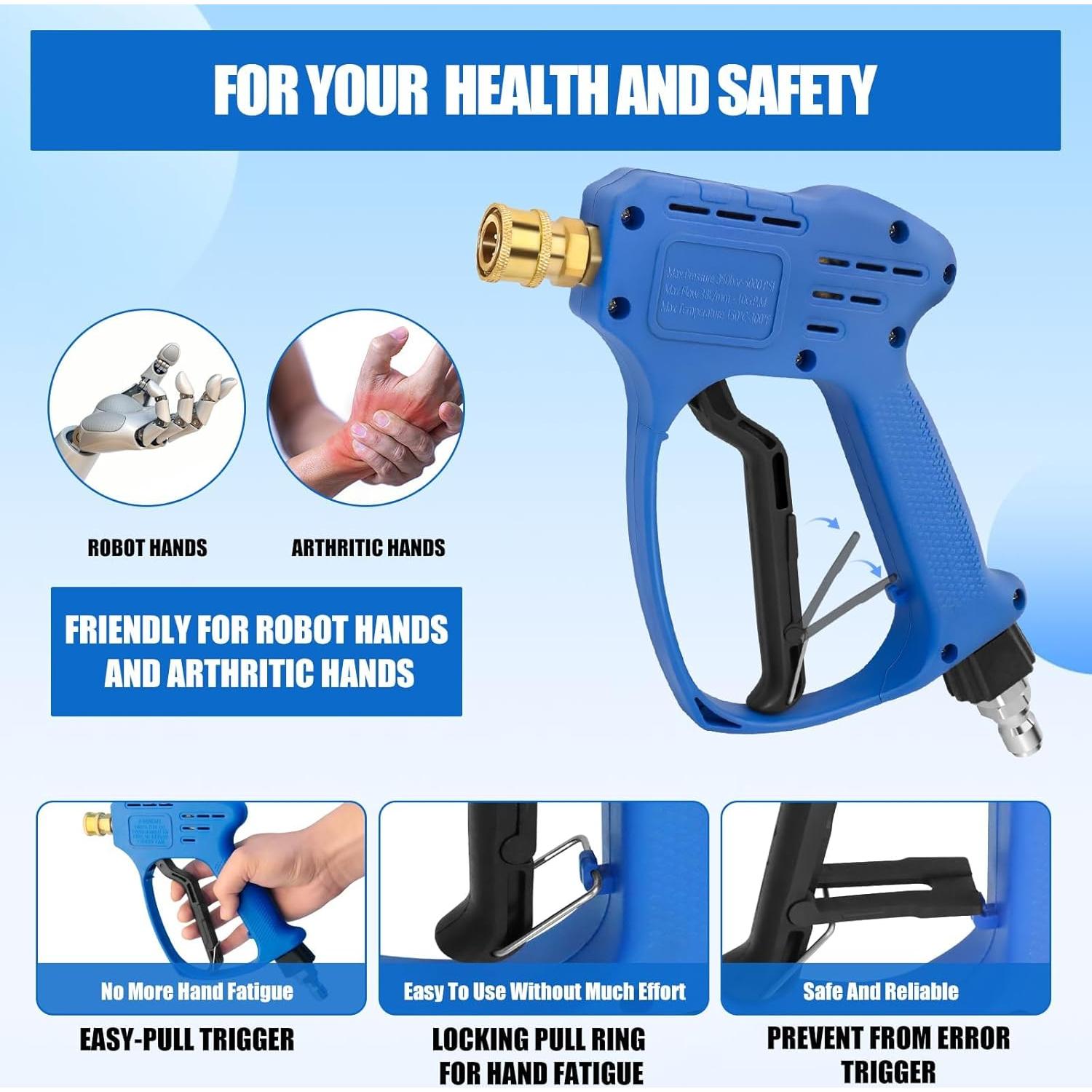 Pistola de Lavado a Presión Corta Vinnonvi 5000 PSI 10 L/min