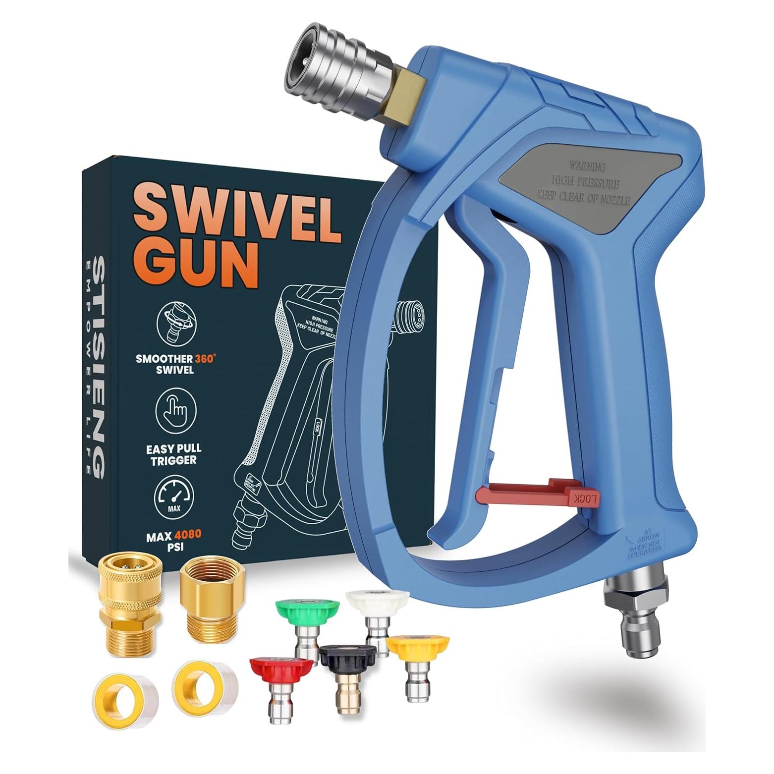 Pistola de Lavado a Presión Corto STISIENG con 5 Boquillas