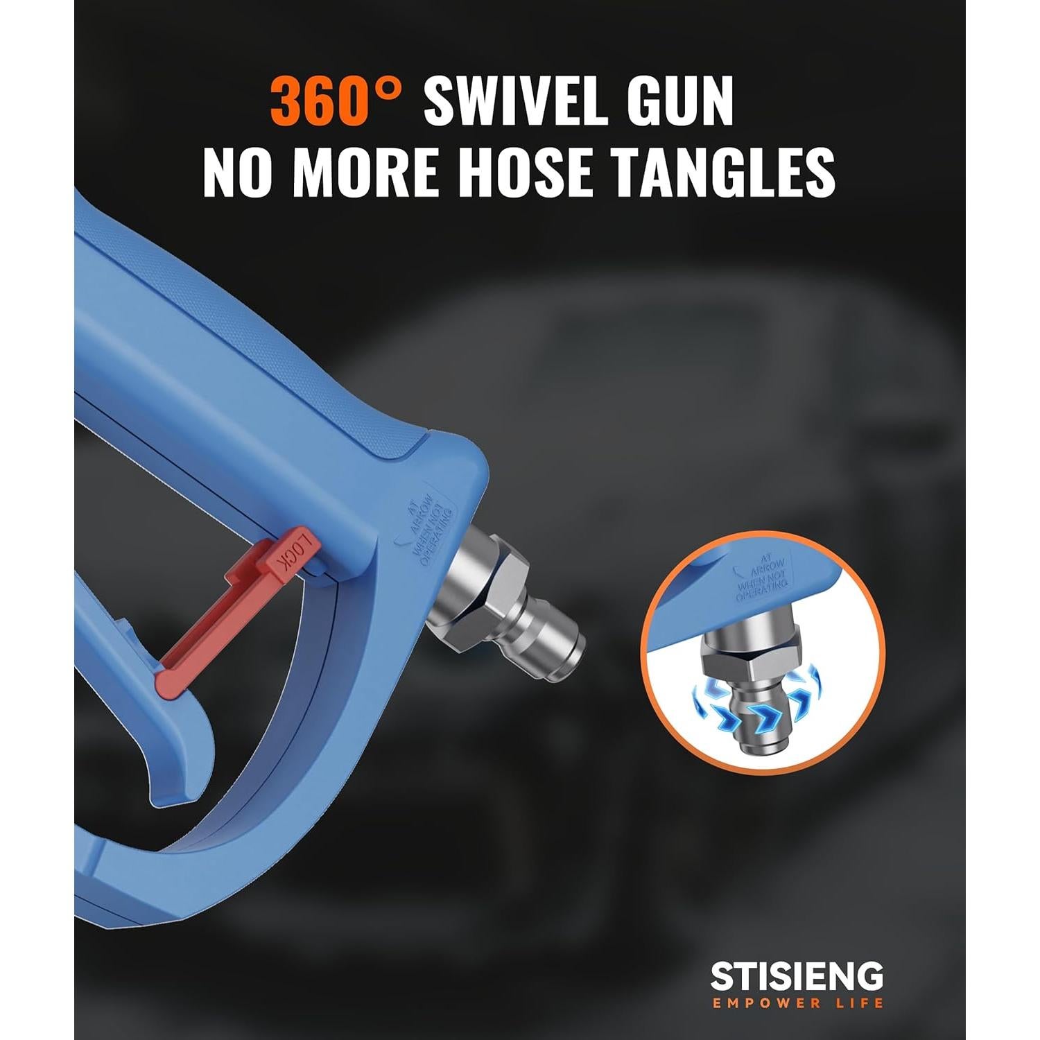 Pistola de Lavado a Presión Corto STISIENG con 5 Boquillas