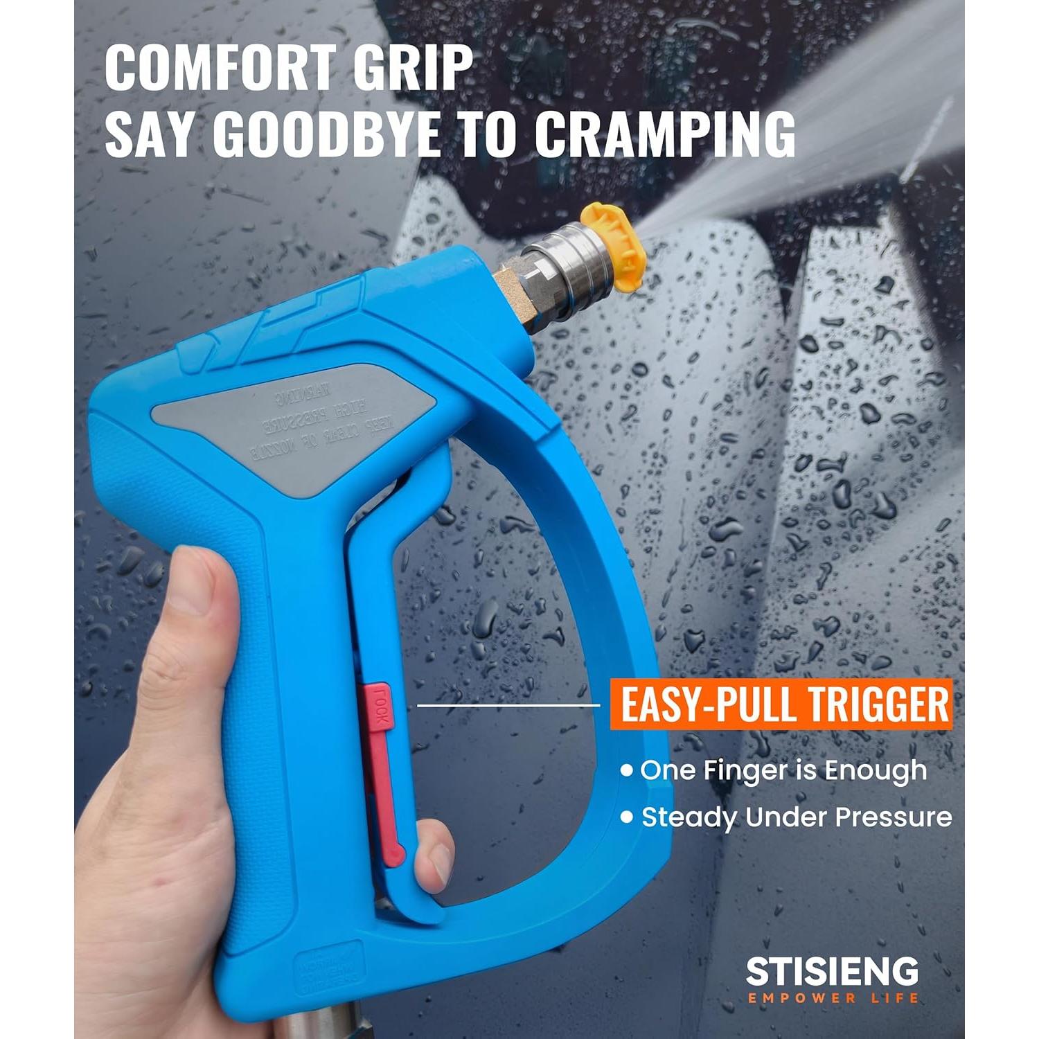 Pistola de Lavado a Presión Corto STISIENG con 5 Boquillas