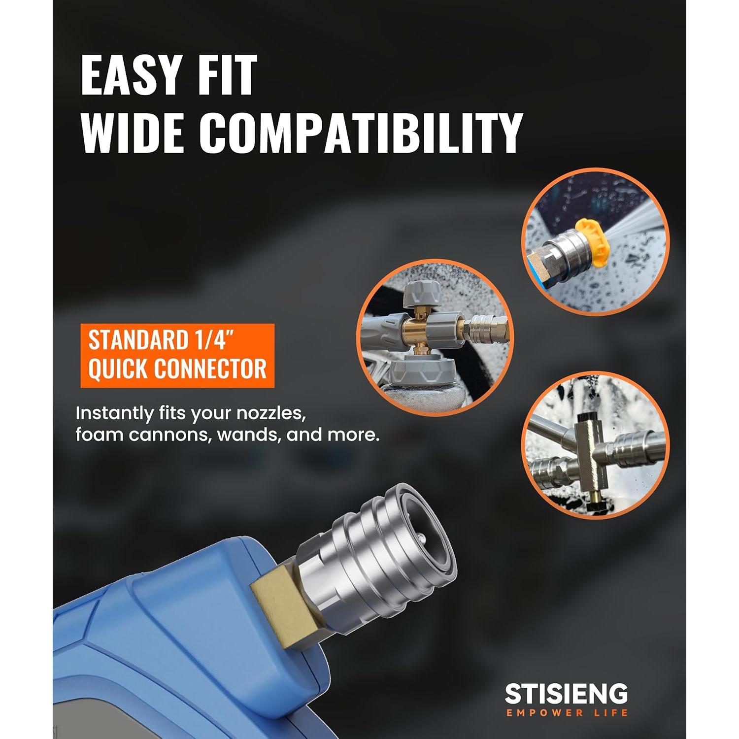 Pistola de Lavado a Presión Corto STISIENG con 5 Boquillas