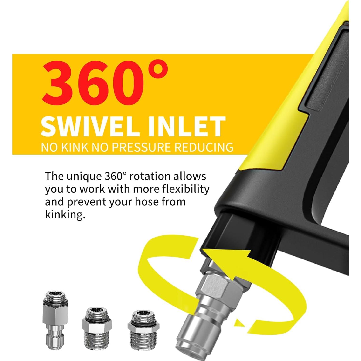 Pistola de Lavado a Presión POHIR 5000 PSI 12 GPM con Boquillas