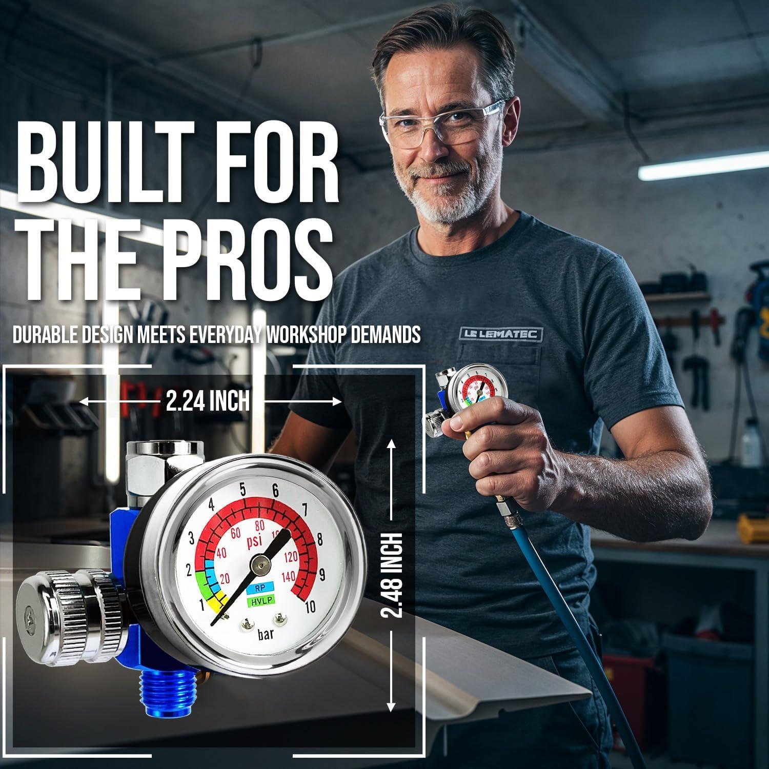 Regulador de Aire LE LEMATEC AR-01 con Manómetro 0-150 PSI