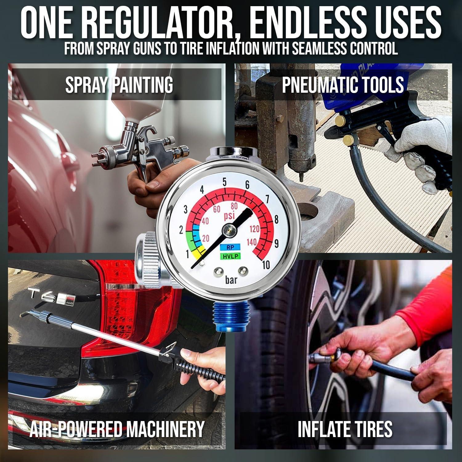 Regulador de Aire LE LEMATEC AR-01 con Manómetro 0-150 PSI