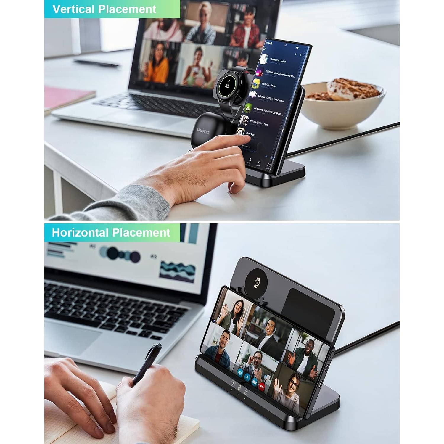 Cargador Inalámbrico ZUBARR 3 en 1 para Samsung Galaxy
