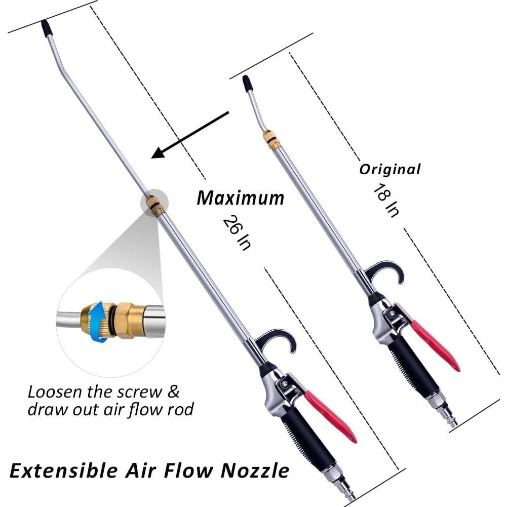Pistola de Aire JASTIND Extensible 66 cm con Mango Antideslizante