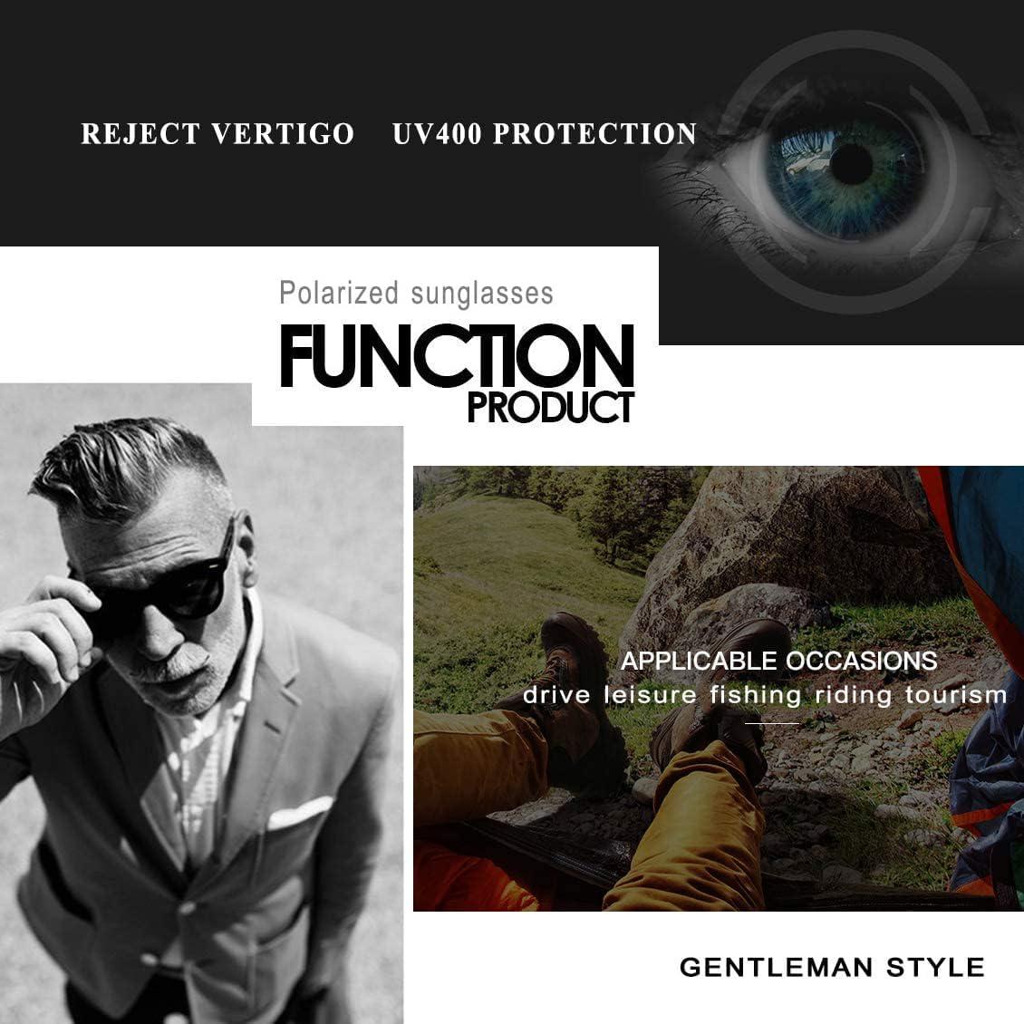 Gafas de Sol Polarizadas FEIDUSUN Retro UV400 Negras