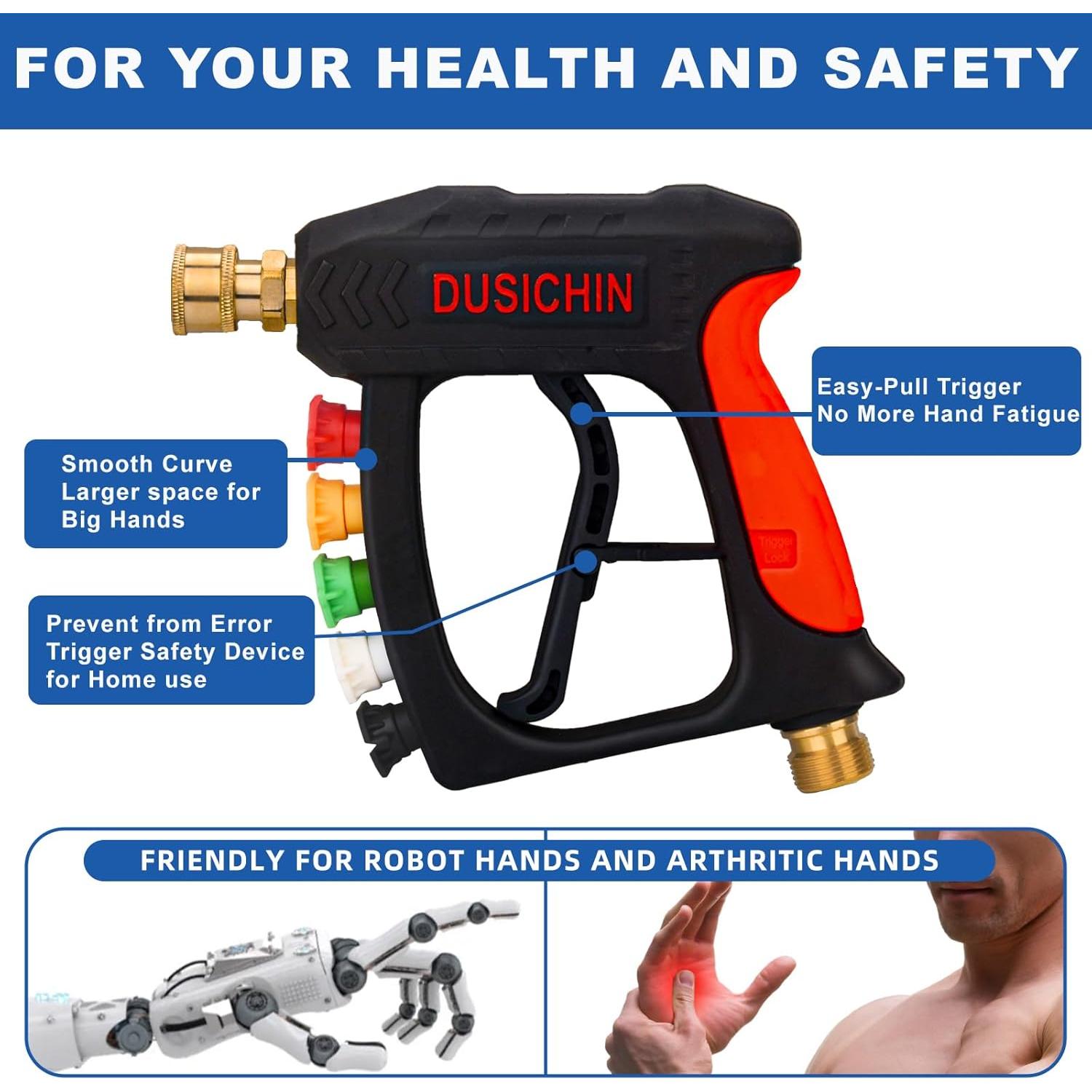 Pistola de Lavadora a Presión DUSICHIN 3000 PSI con 5 Boquillas