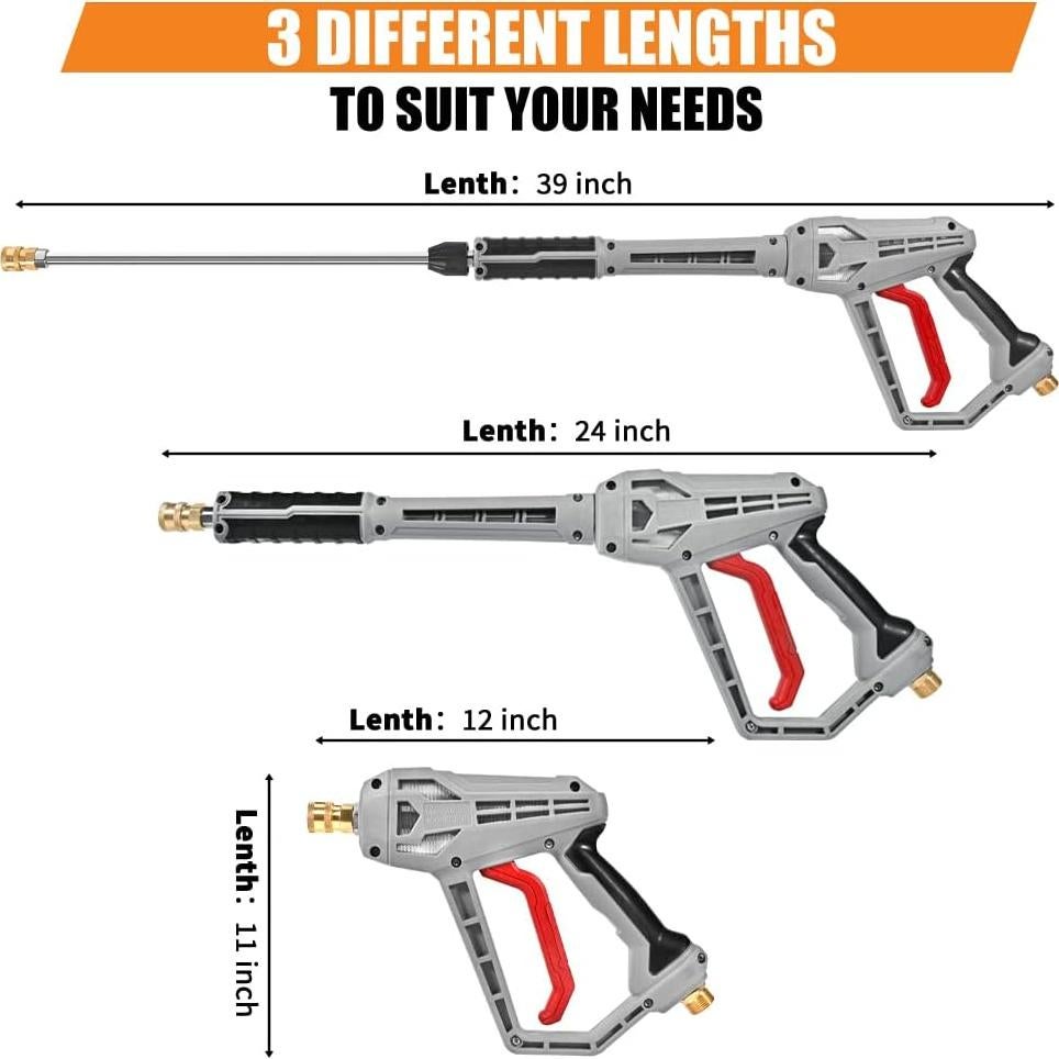 Pistola de Lavado a Presión WXMECH 5000 PSI 99 cm con 5 Boquillas