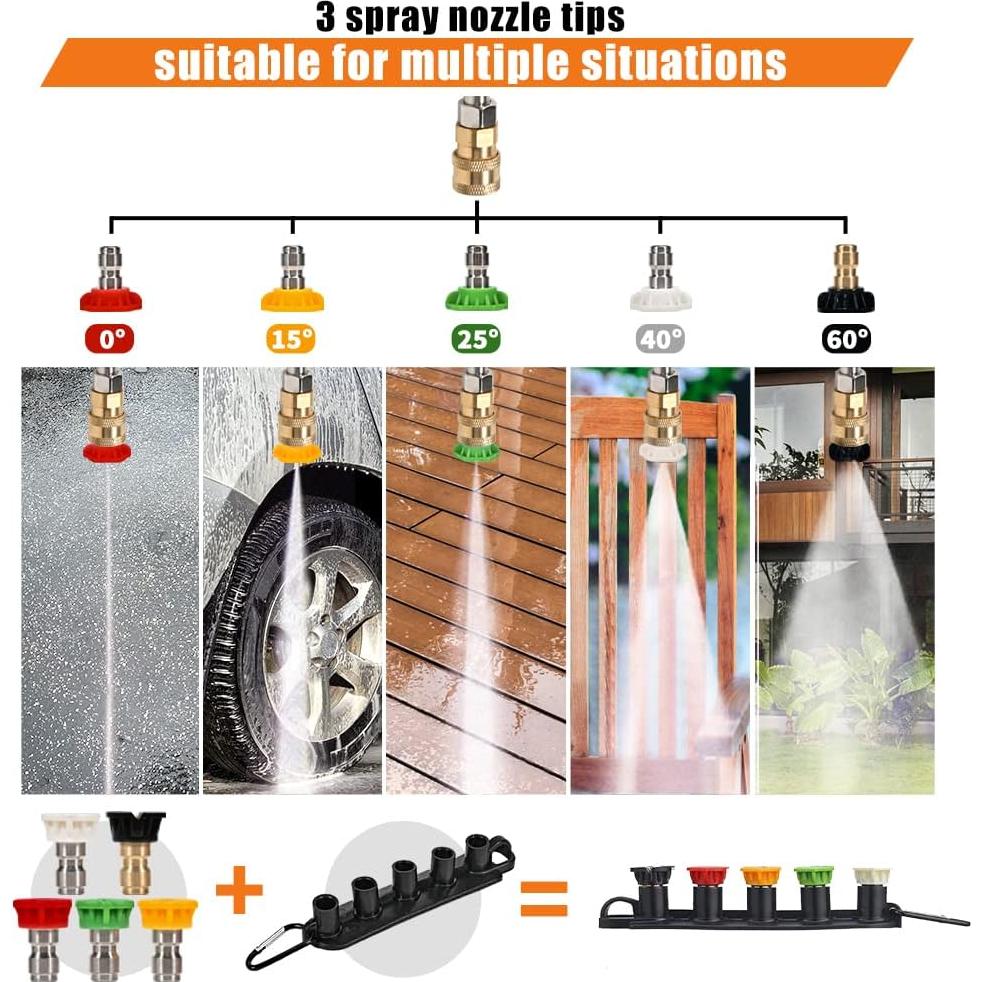 Pistola de Lavado a Presión WXMECH 5000 PSI 99 cm con 5 Boquillas