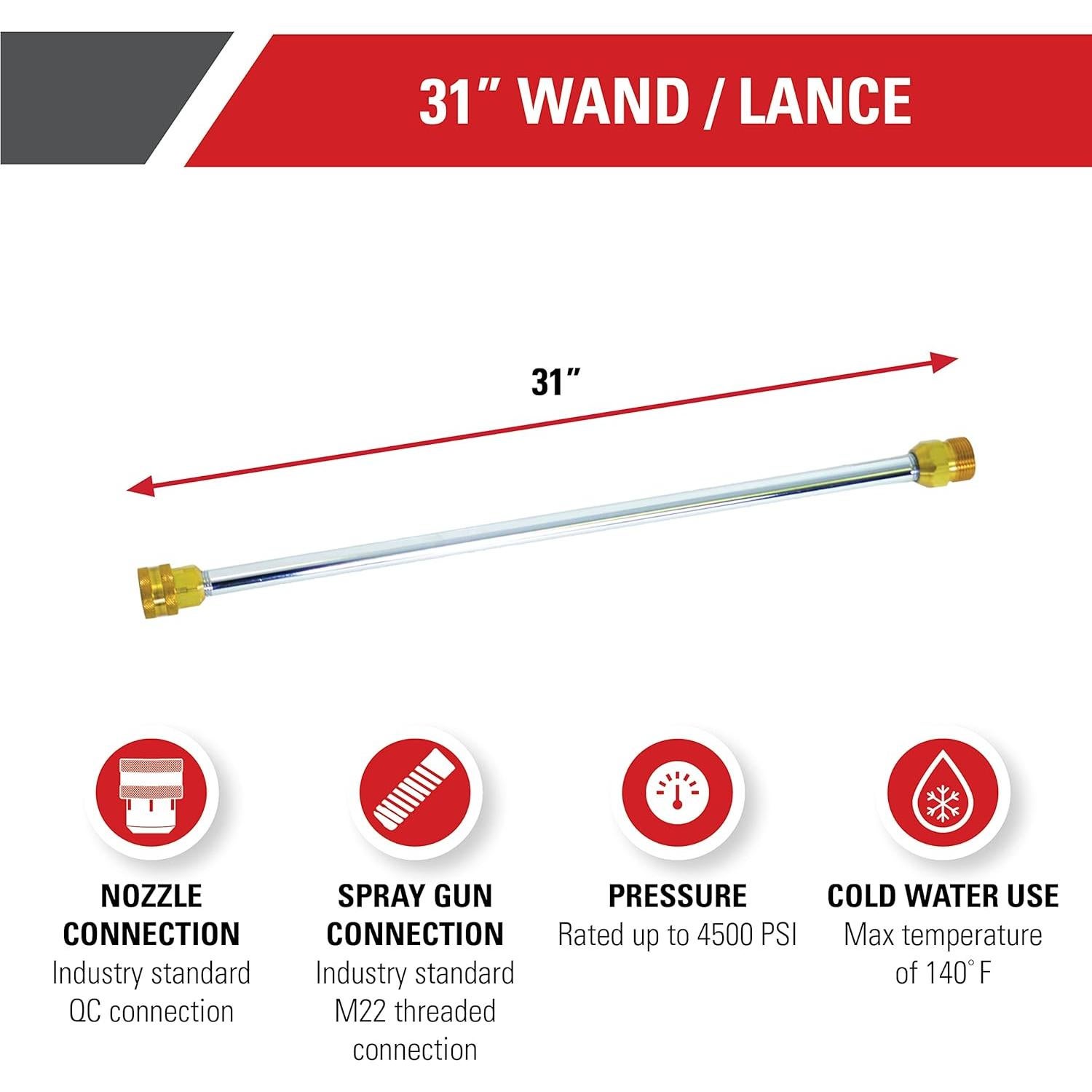 Varilla de Lavado a Presión Simpson 79 cm para Agua Fría 310 Bar