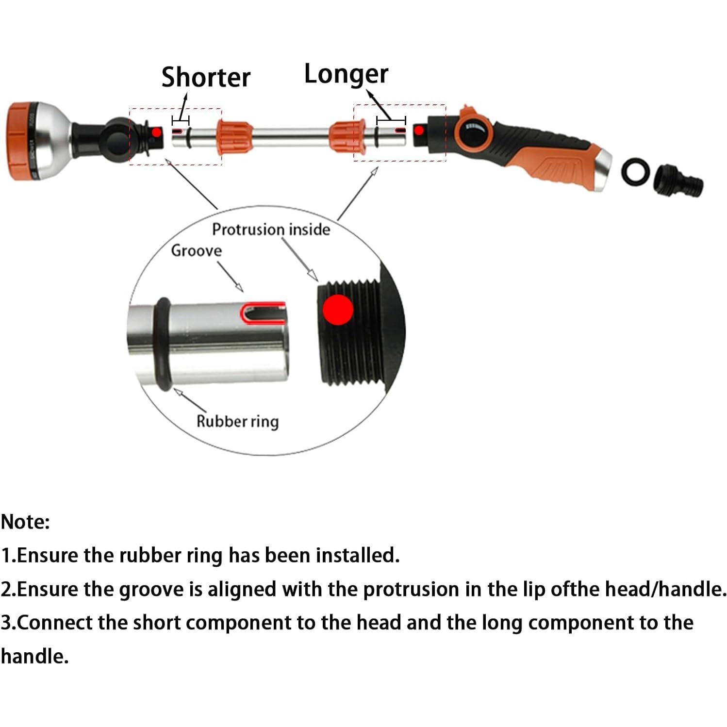 Varita de Riego HaloAmily 44.5 cm 8 Patrones Naranja