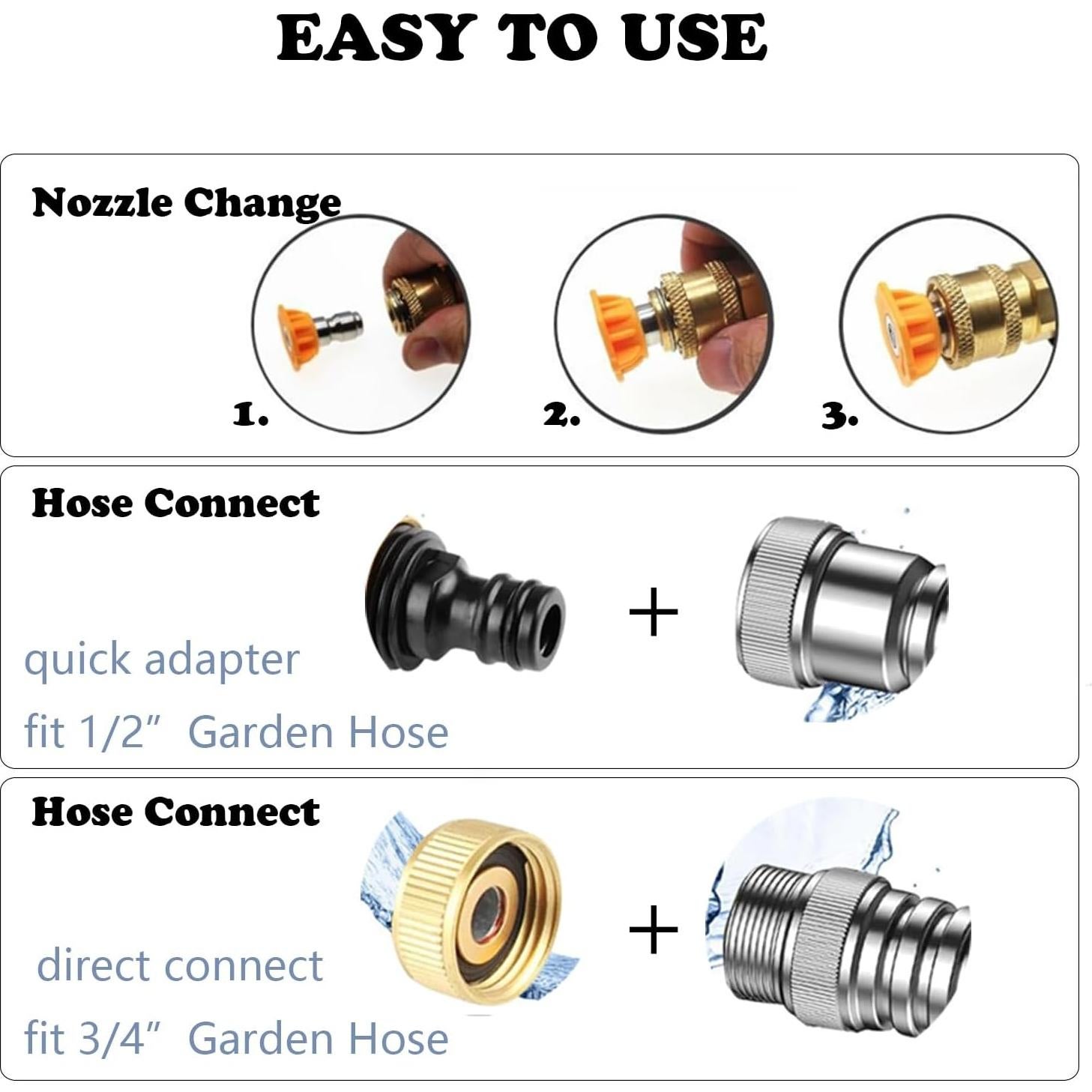 Juego de 8 Piezas de Varilla de Lavado a Presión JIUSHENG