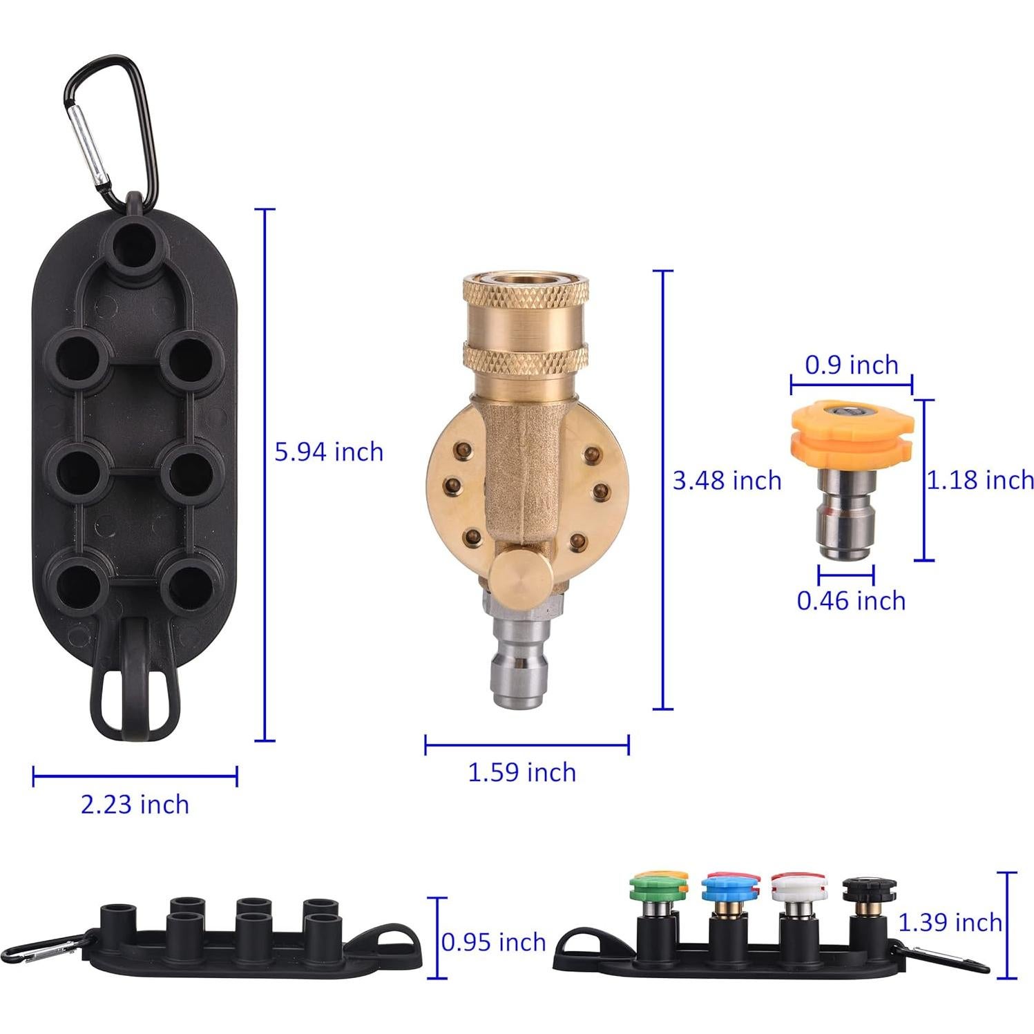 Kit Acoplador Pivotante PWACCS 240° con 7 Boquillas 4500 PSI