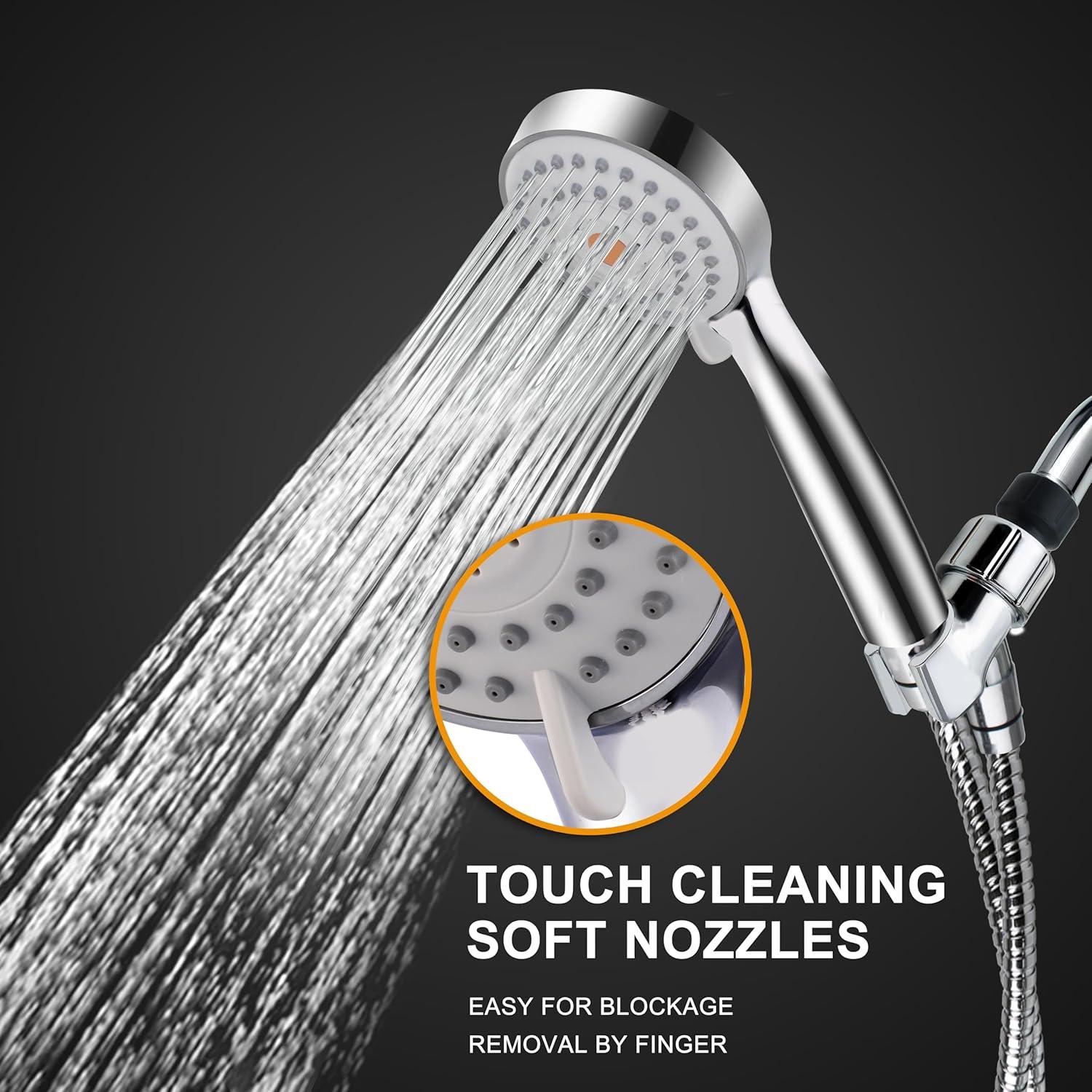 Cabezal de Ducha de Mano HO2ME Alta Presión Cromado 3 Funciones