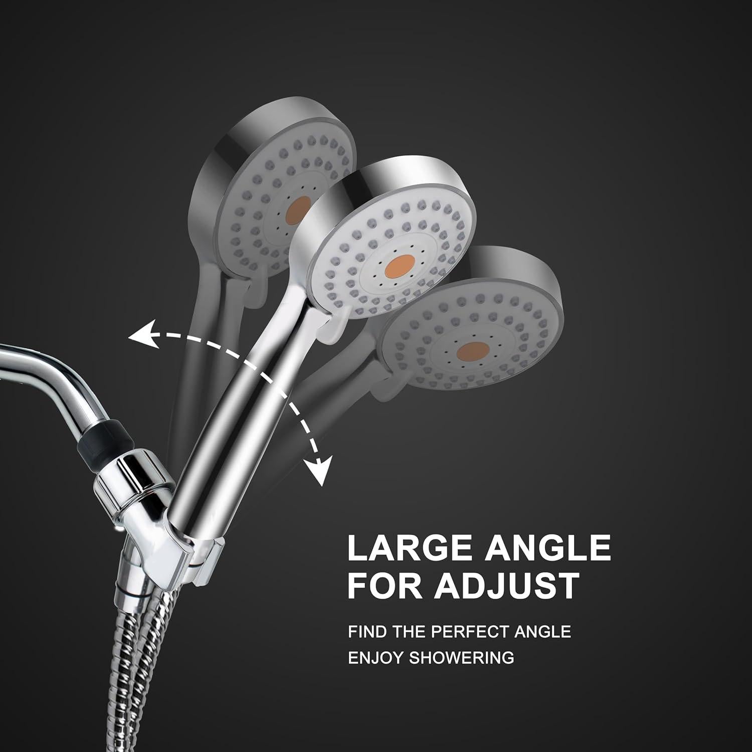 Cabezal de Ducha de Mano HO2ME Alta Presión Cromado 3 Funciones