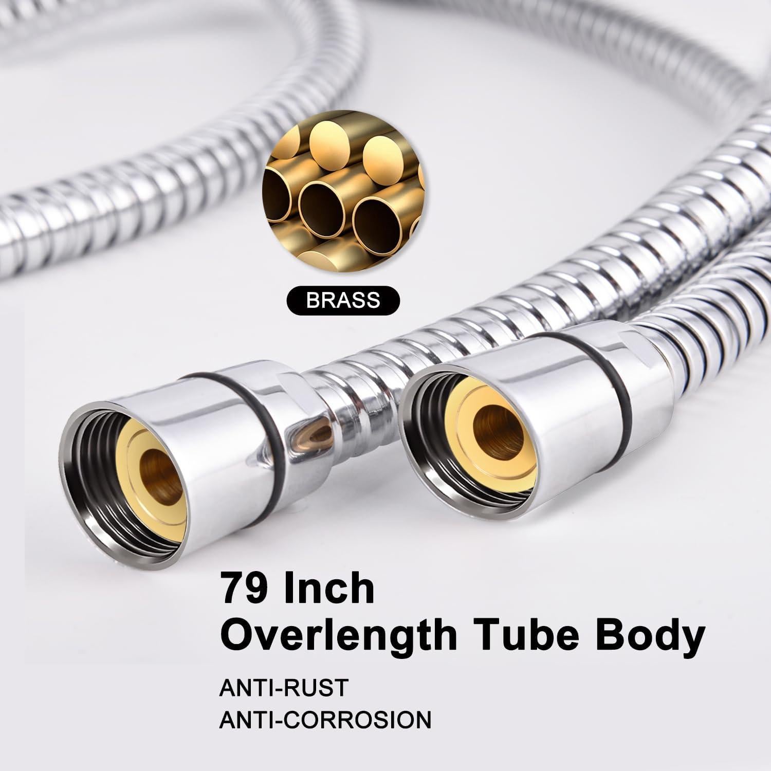 Cabezal de Ducha de Mano HO2ME Alta Presión Cromado 3 Funciones