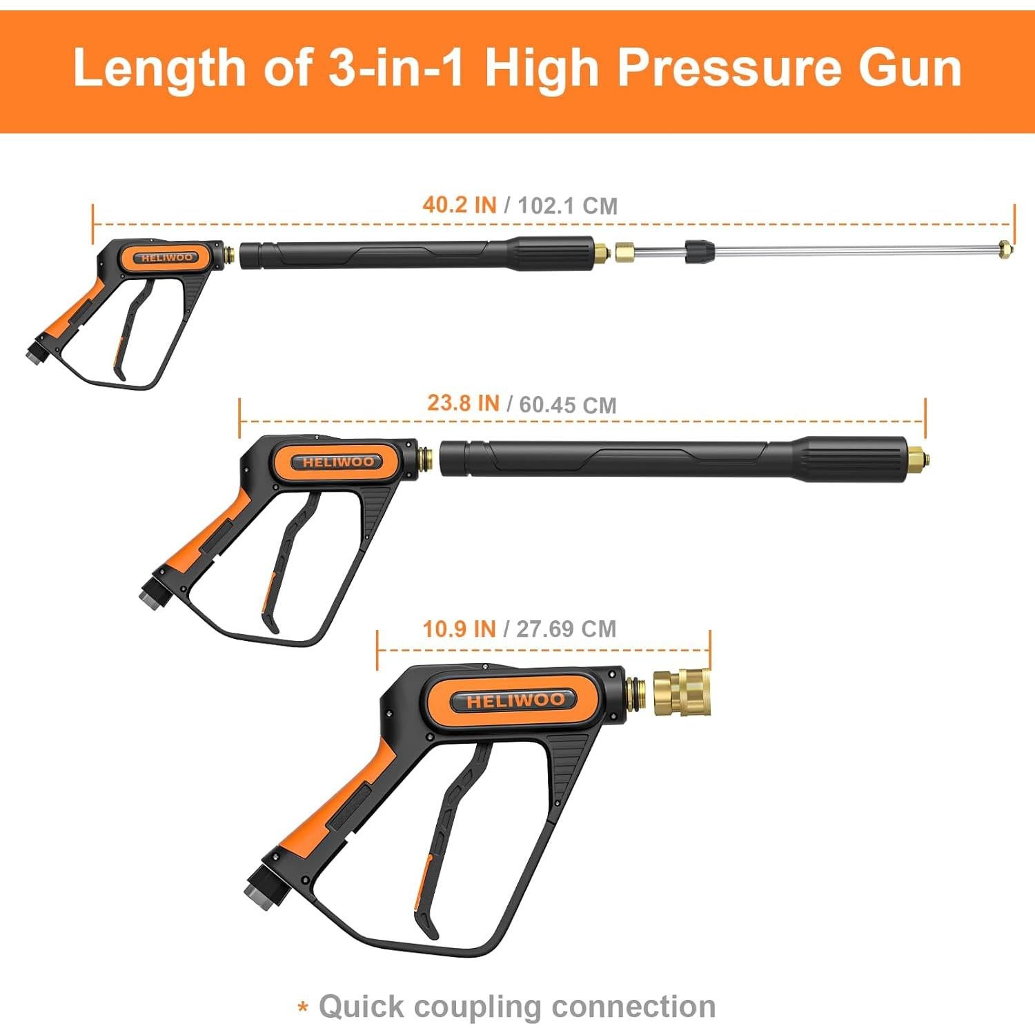 Kit de Lavadora a Presión Heliwoo 30.48 m 4500 PSI M22