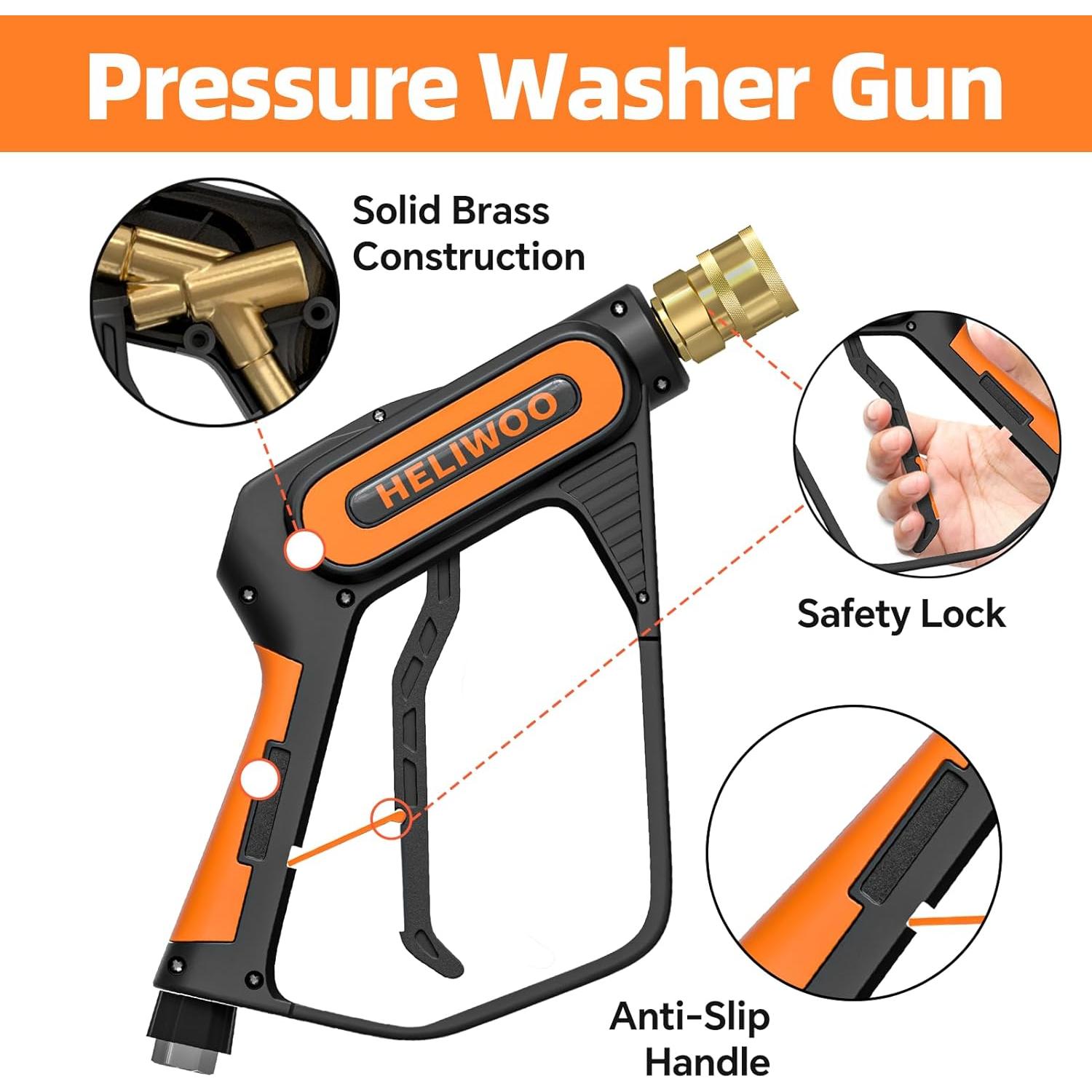 Kit de Lavadora a Presión Heliwoo 30.48 m 4500 PSI M22