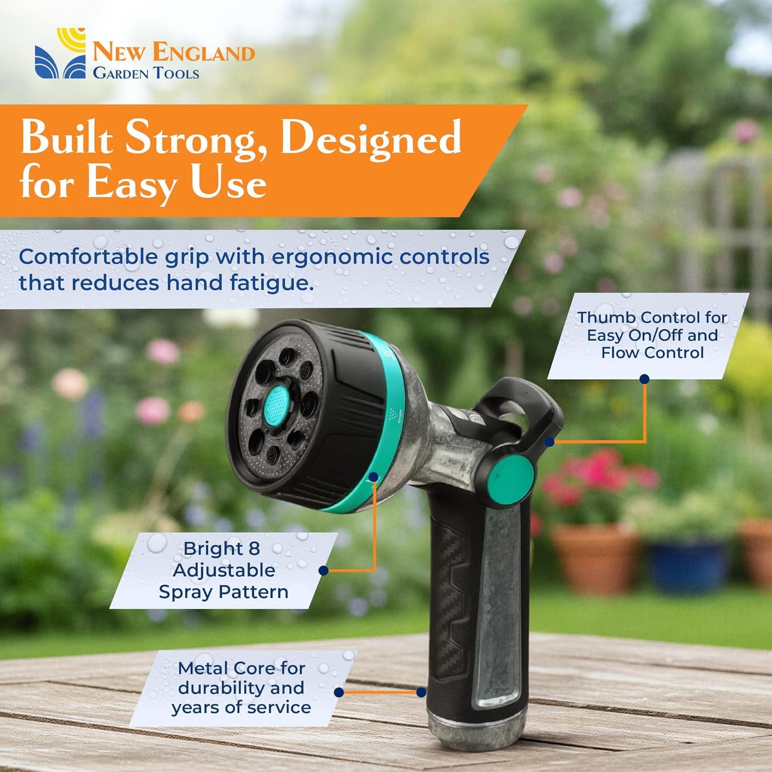 Boquilla de Manguera de Metal New England 500011 8 Patrones