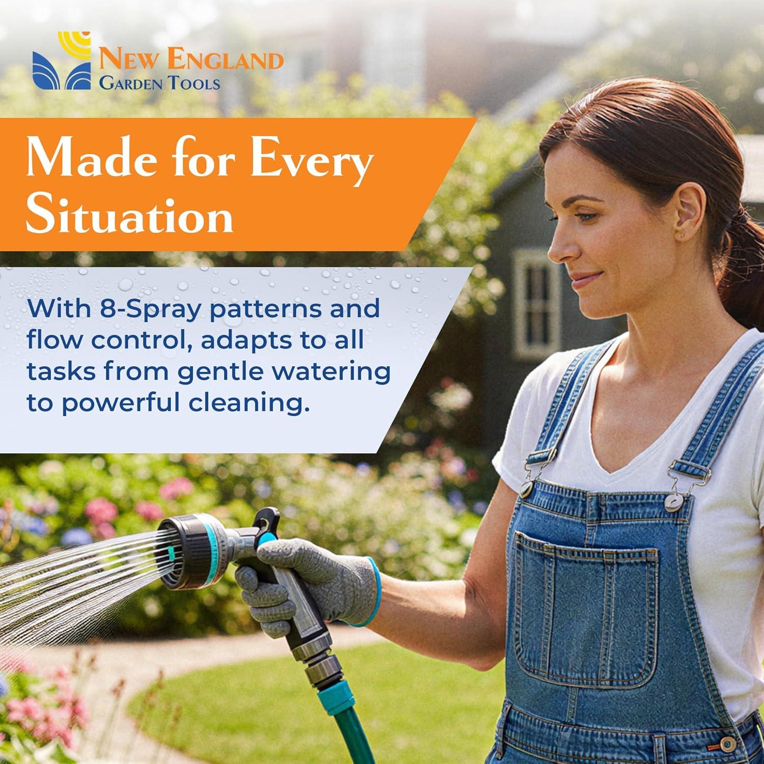 Boquilla de Manguera de Metal New England 500011 8 Patrones