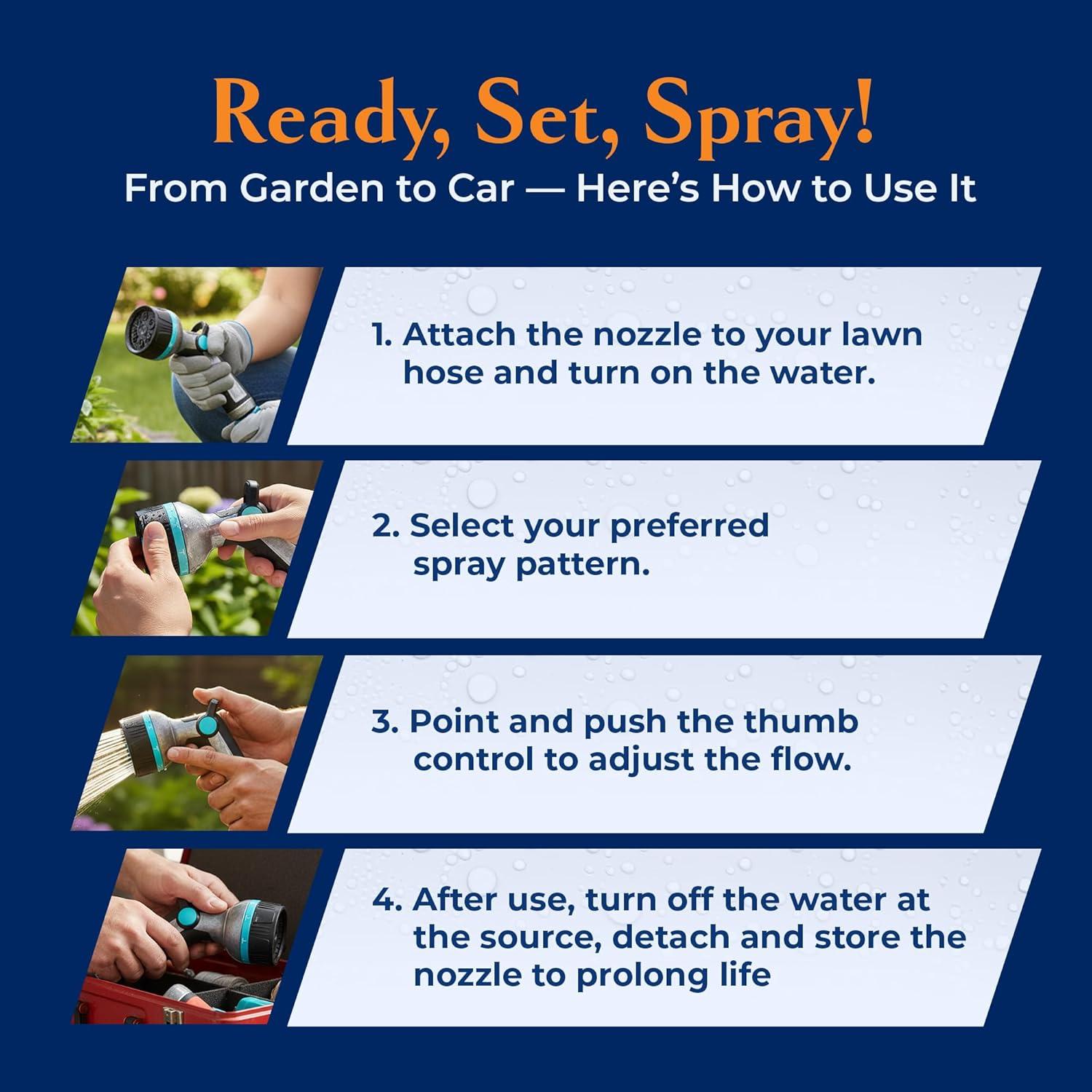 Boquilla de Manguera de Metal New England 500011 8 Patrones