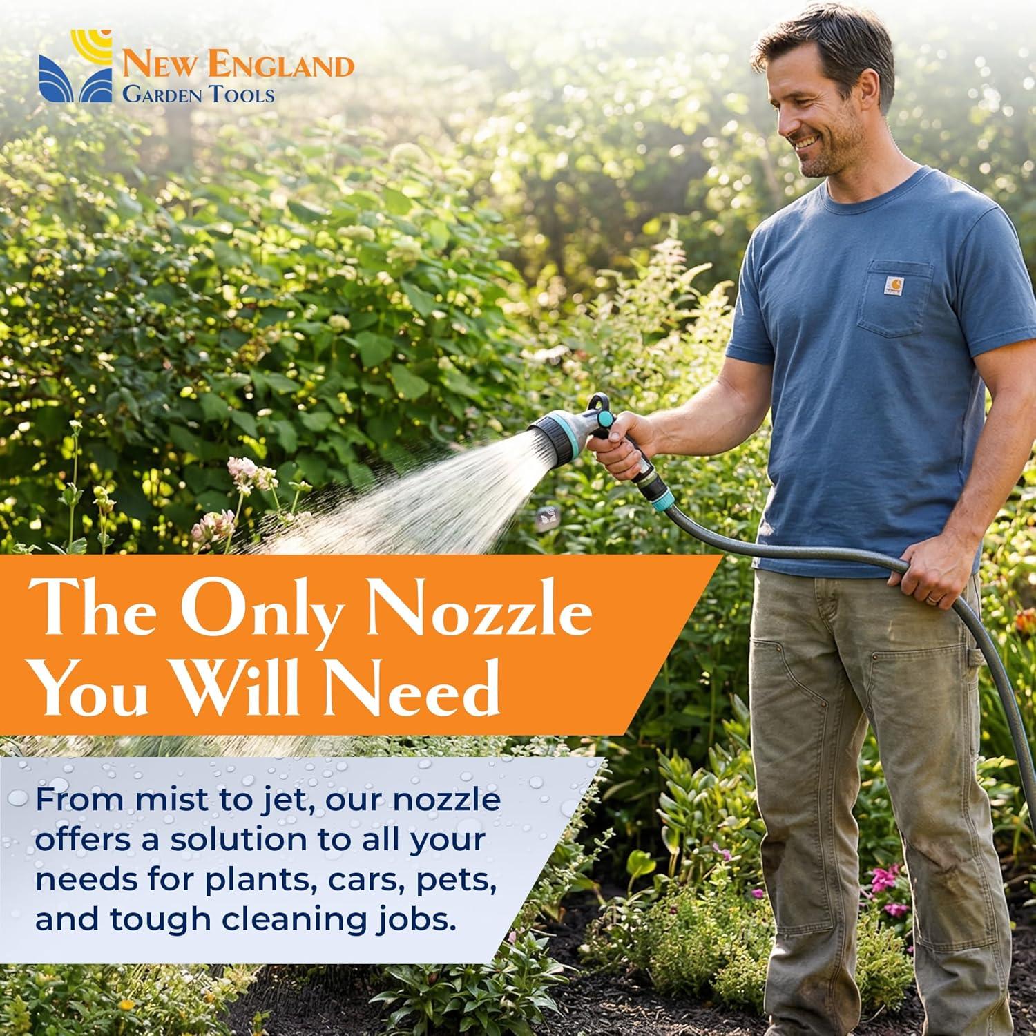 Boquilla de Manguera de Metal New England 500011 8 Patrones