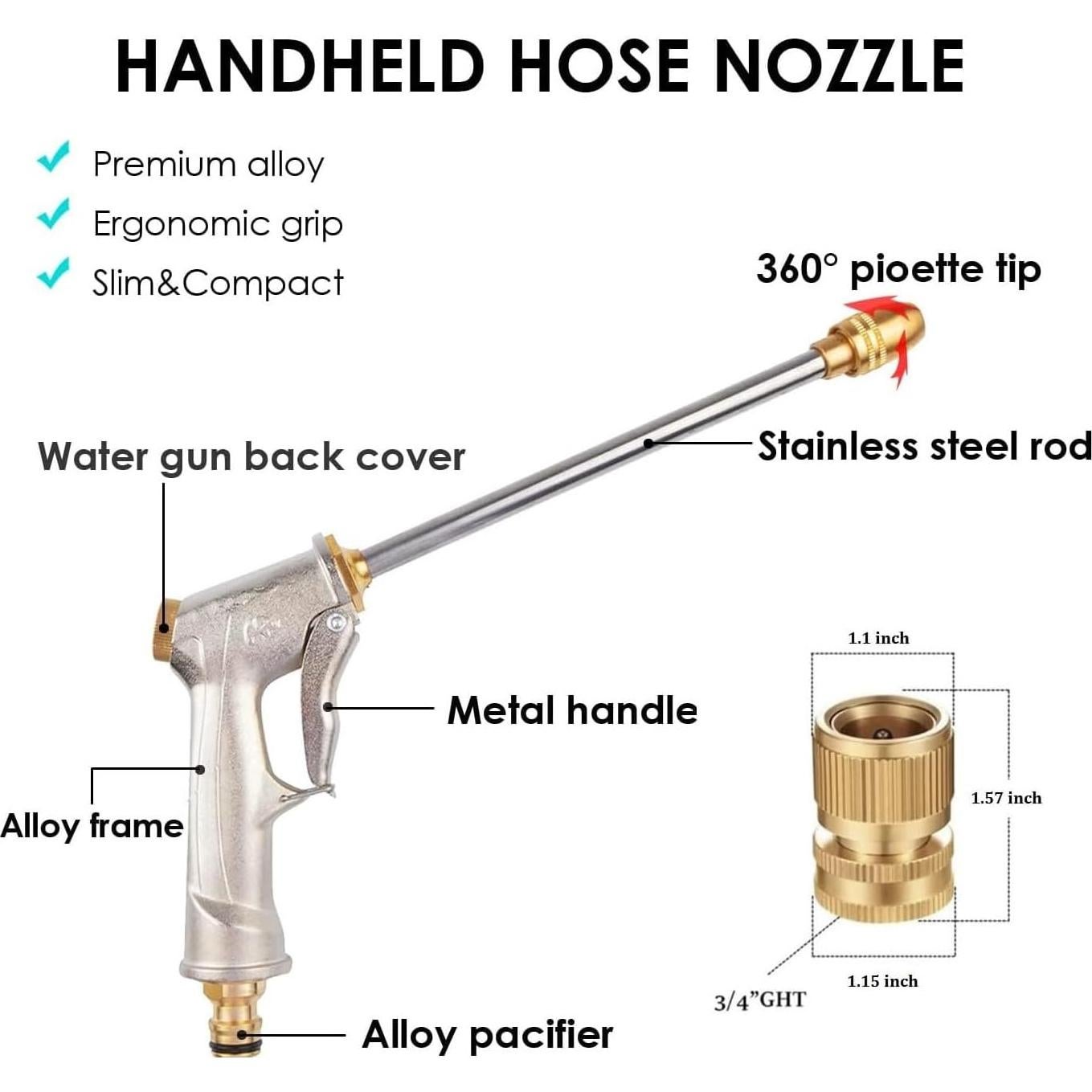 Boquilla de Manguera de Jardín HLWQ de Alta Presión 272g