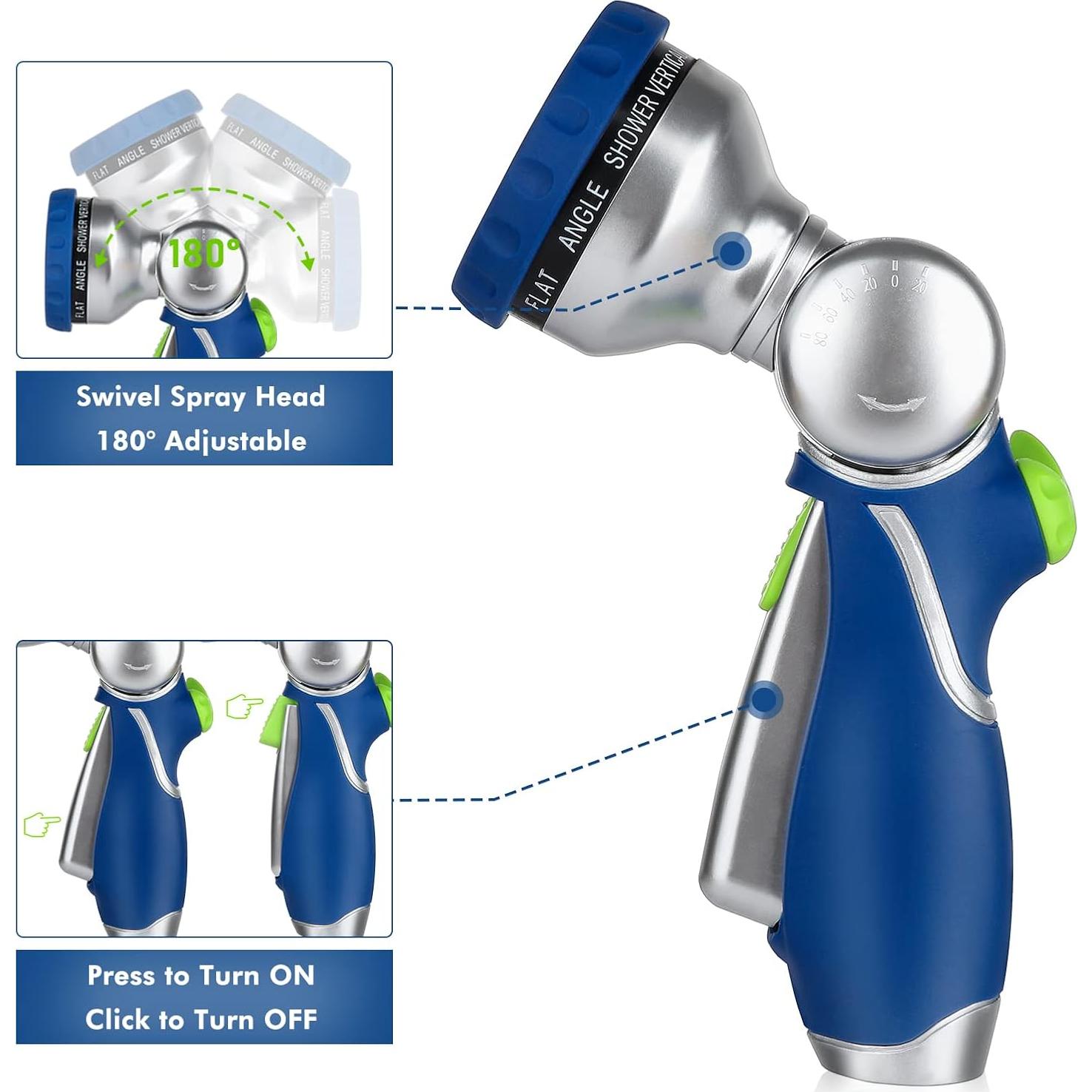 Boquilla de Manguera de Jardín RESTMO, Alta Presión, Ajustable 180°
