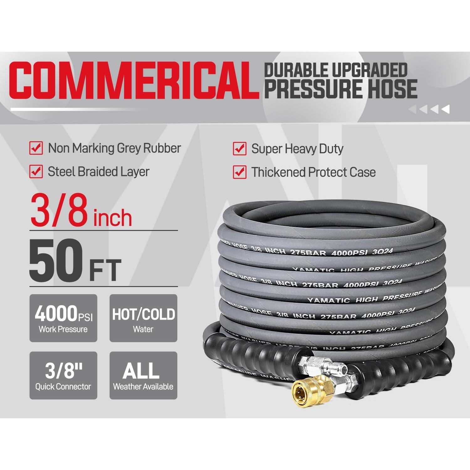 Manguera de Lavadora a Presión YAMATIC 50FT 4000 PSI Trenzada