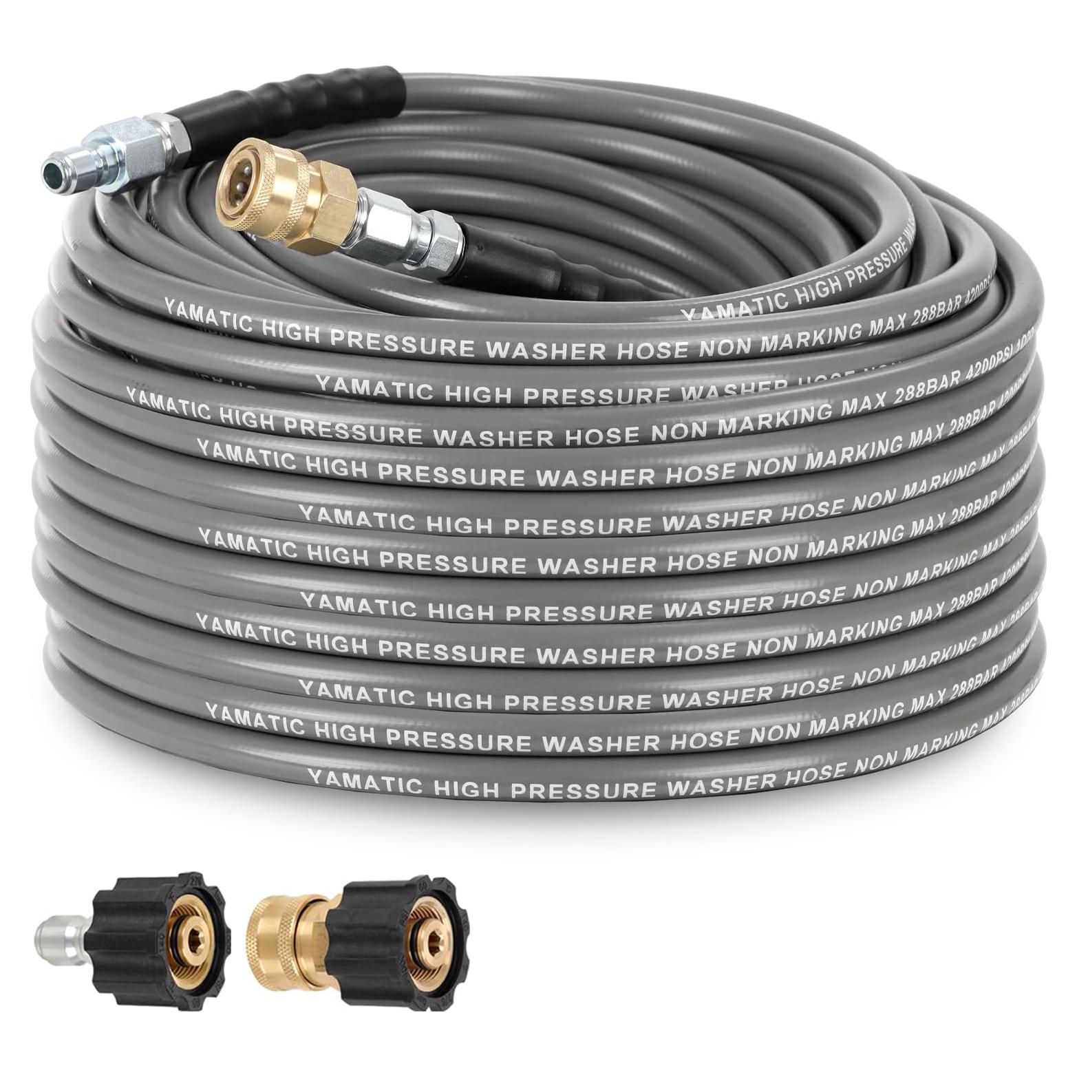 Manguera de Lavadora a Presión YAMATIC 15.24 m 4200 PSI Gris