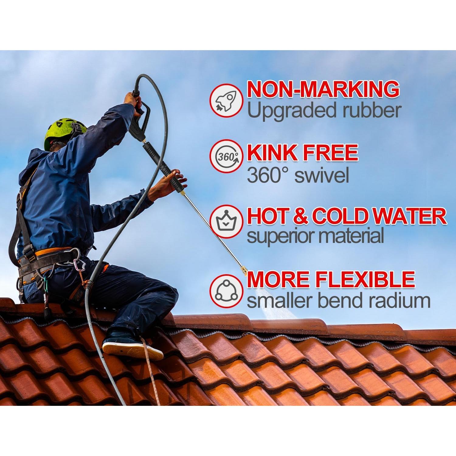 Manguera de Lavadora a Presión YAMATIC 15.24 m 4200 PSI Gris