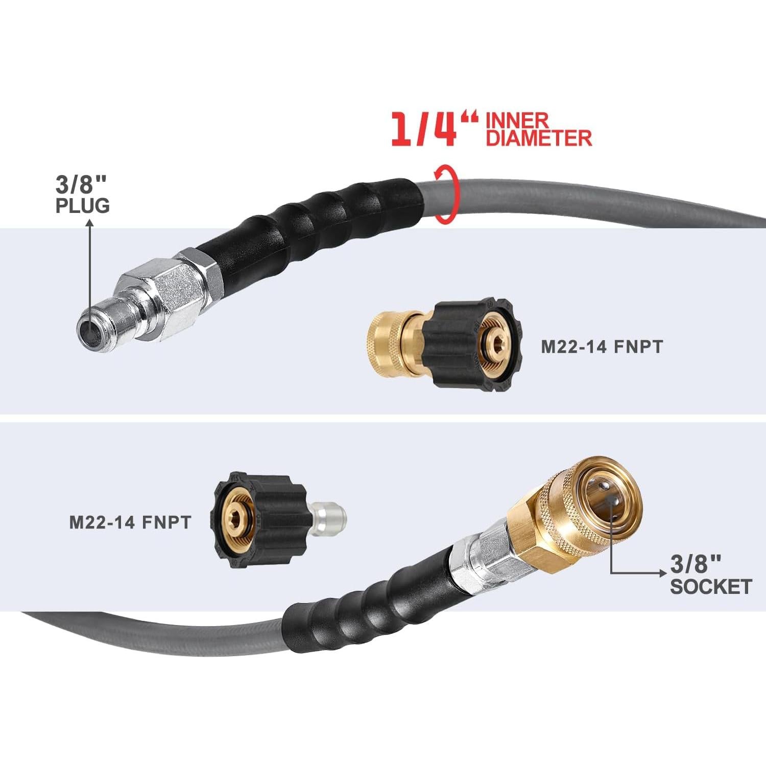 Manguera de Lavadora a Presión YAMATIC 15.24 m 4200 PSI Gris