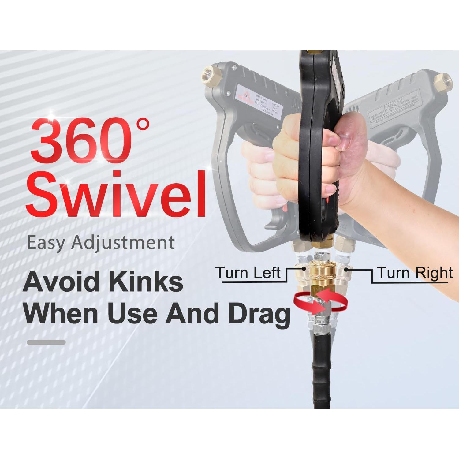 Manguera de Lavadora a Presión YAMATIC 15.24 m 4200 PSI Gris