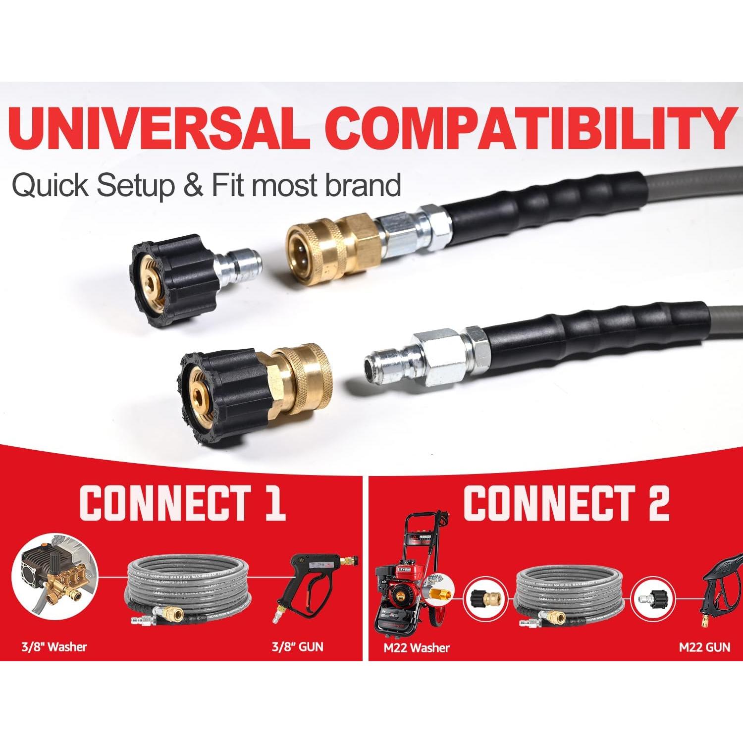 Manguera de Lavadora a Presión YAMATIC 15.24 m 4200 PSI Gris