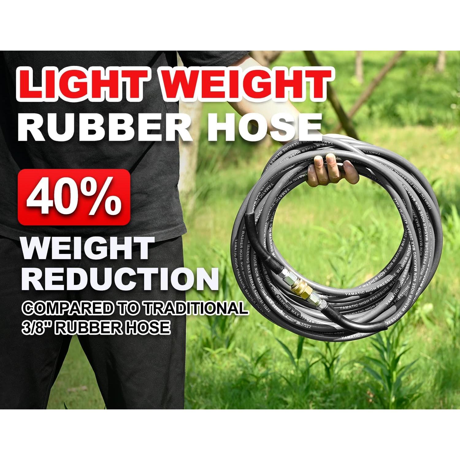 Manguera de Lavadora a Presión YAMATIC 15.24 m 4200 PSI Gris