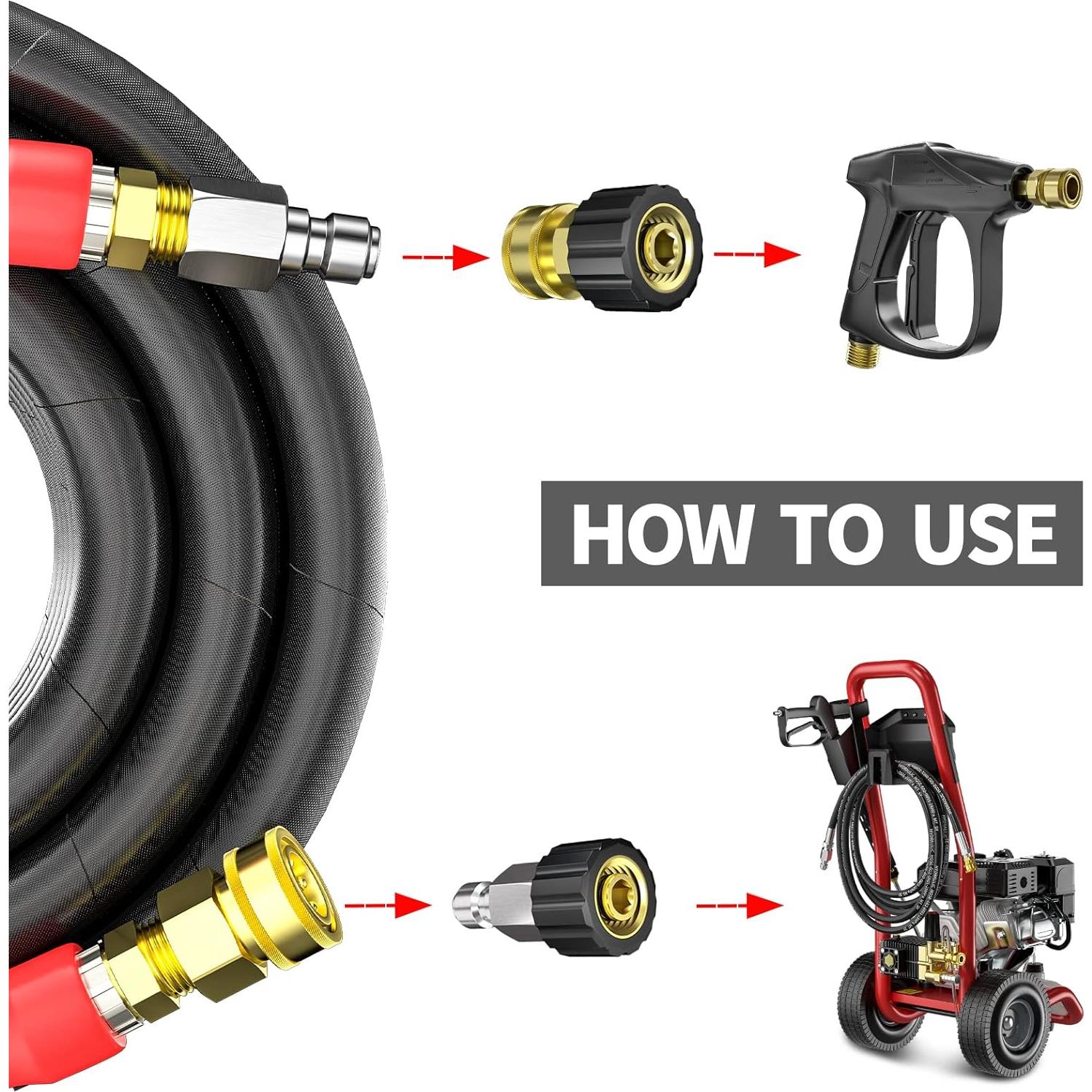 Manguera de Lavadora a Presión POHIR 21.34m 4800PSI