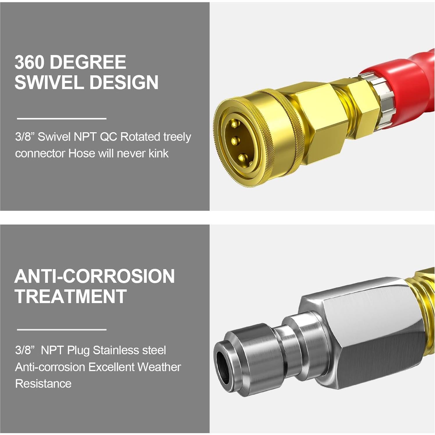 Manguera de Lavadora a Presión POHIR 21.34m 4800PSI