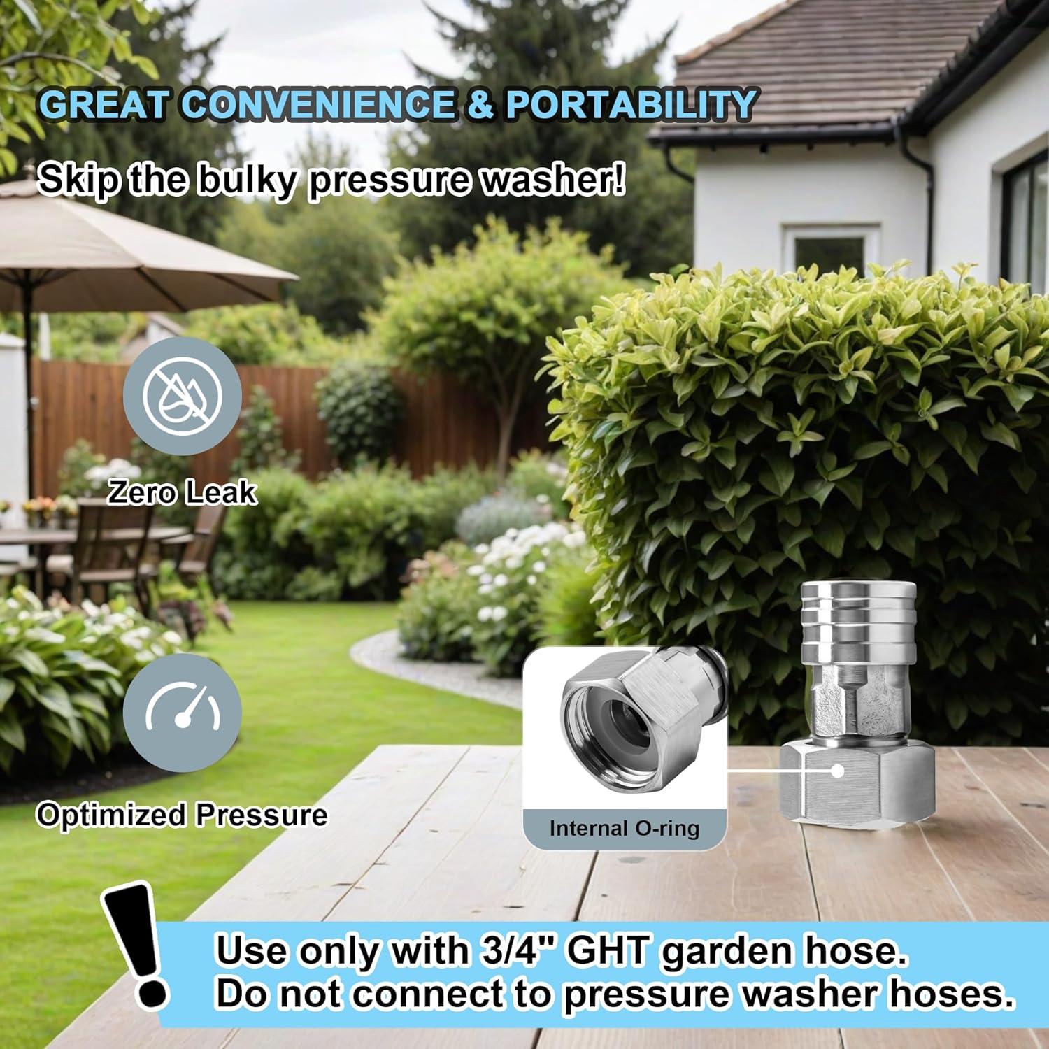 Adaptador de Manguera a Lavadora a Presión POWER TOWN 3/4" a 1/4"