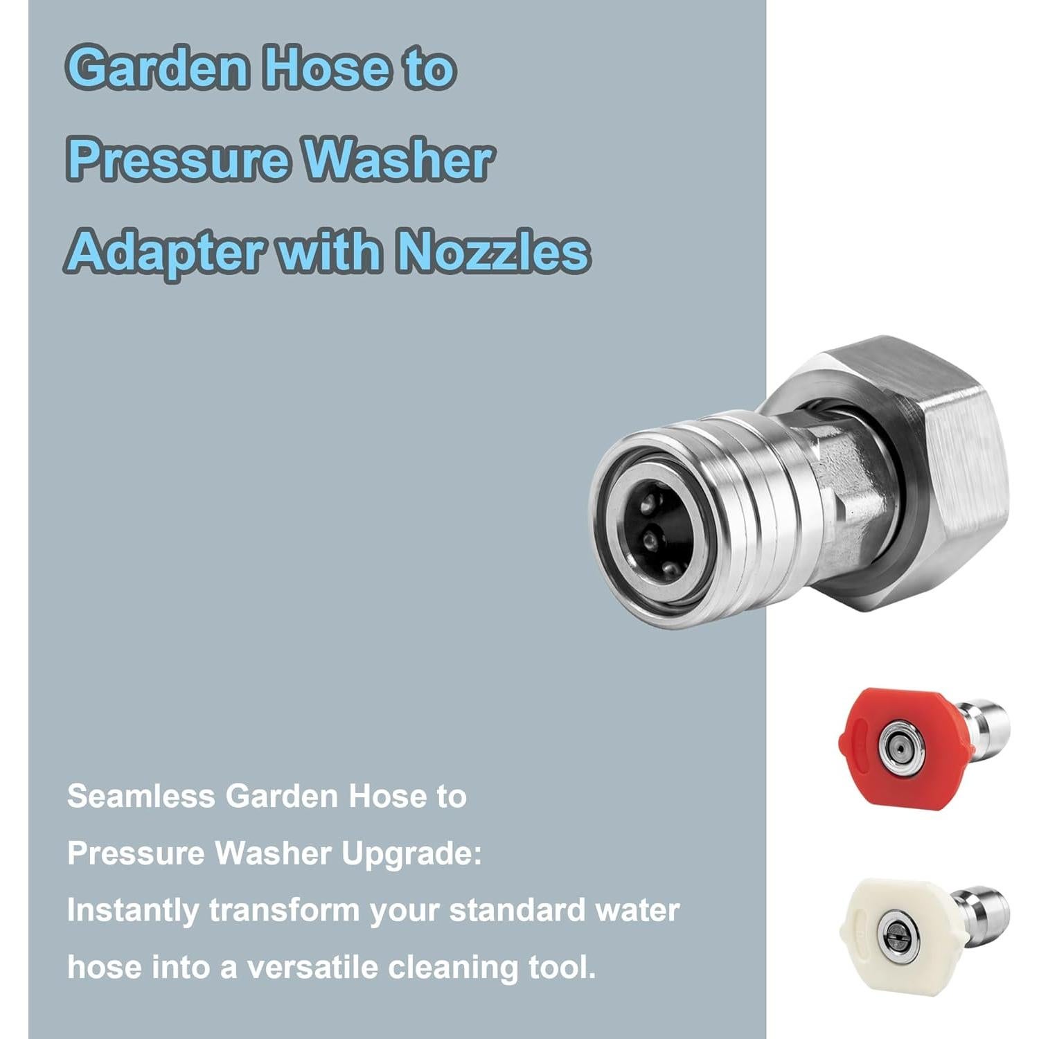 Adaptador de Manguera a Lavadora a Presión POWER TOWN 3/4" a 1/4"