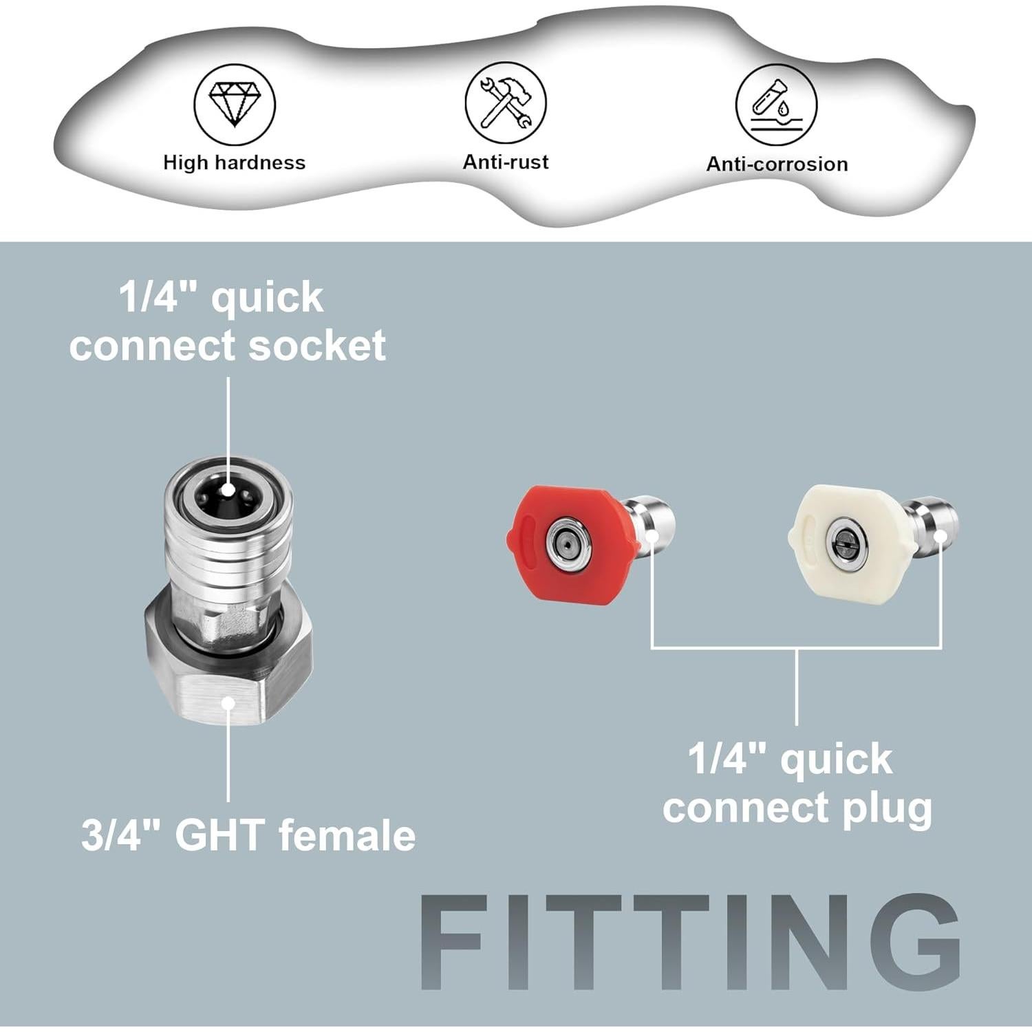 Adaptador de Manguera a Lavadora a Presión POWER TOWN 3/4" a 1/4"