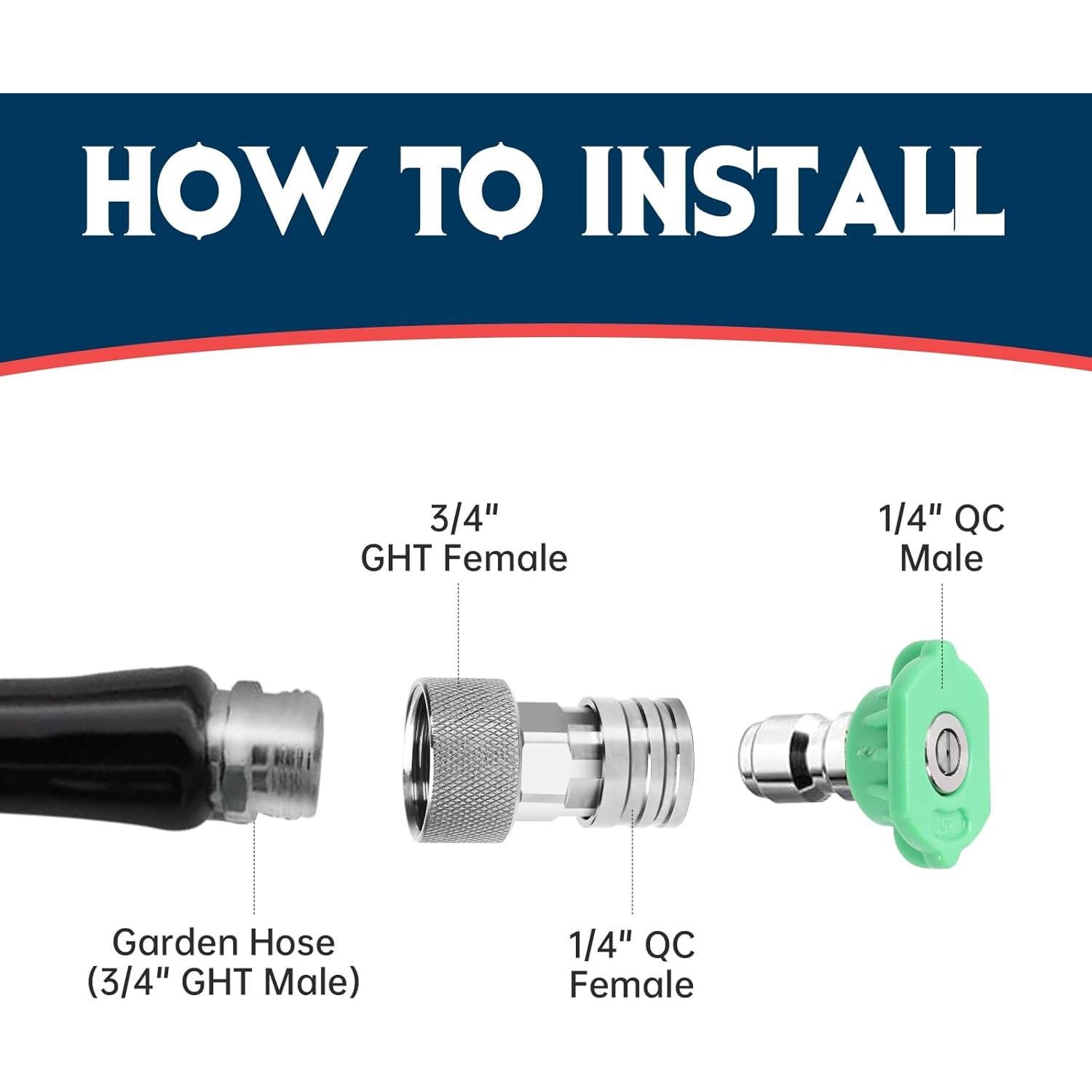 Adaptador de Manguera de Jardín VIPRUSH 3/4" GHT a 1/4" Rápido