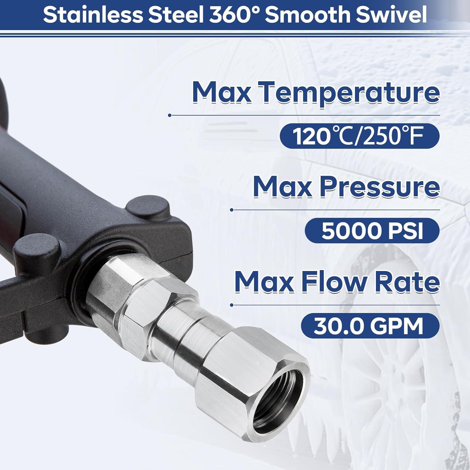 Conector Giratorio 3/8" NPT Acero Inoxidable 5000 PSI - 2 Piezas