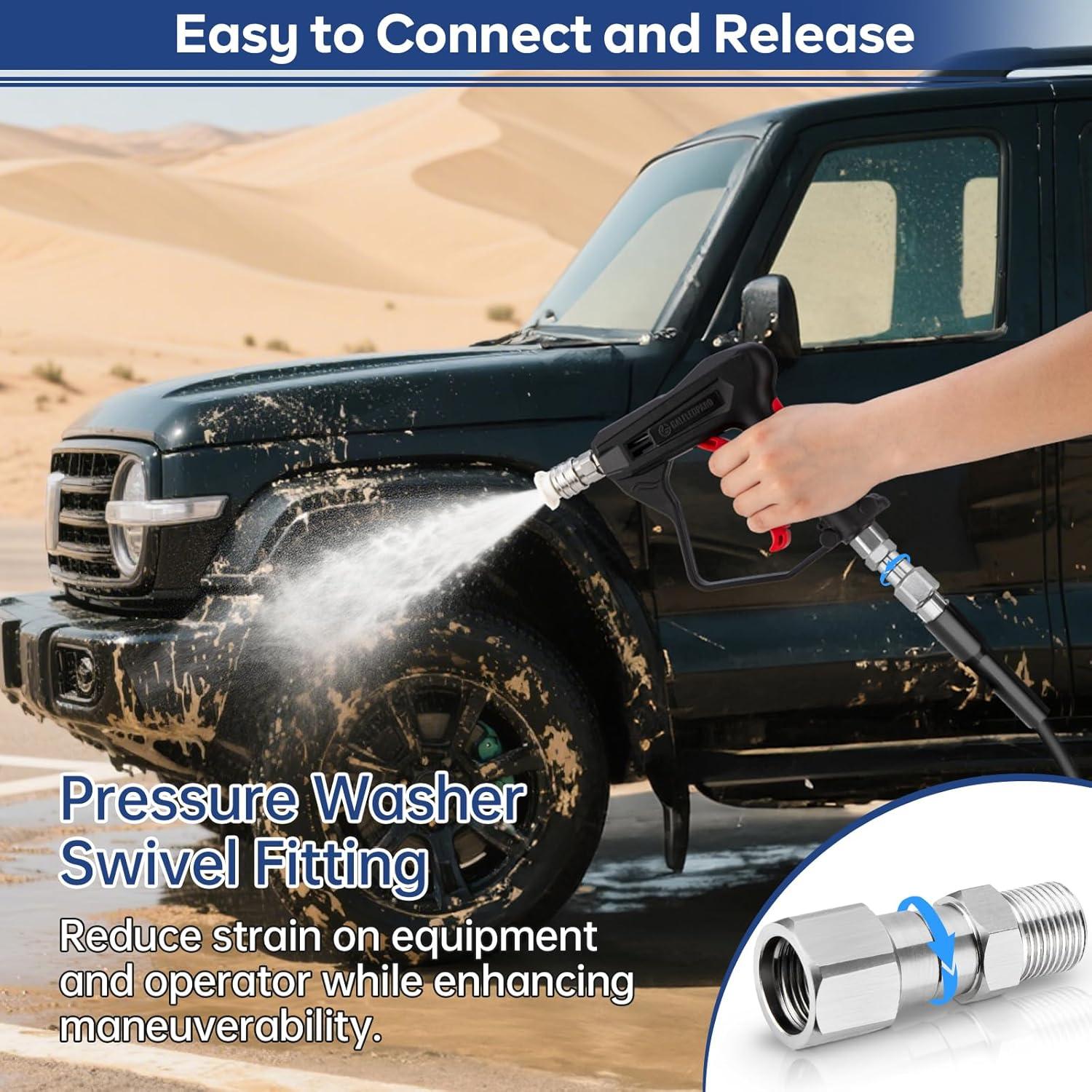 Conector Giratorio 3/8" NPT Acero Inoxidable 5000 PSI - 2 Piezas