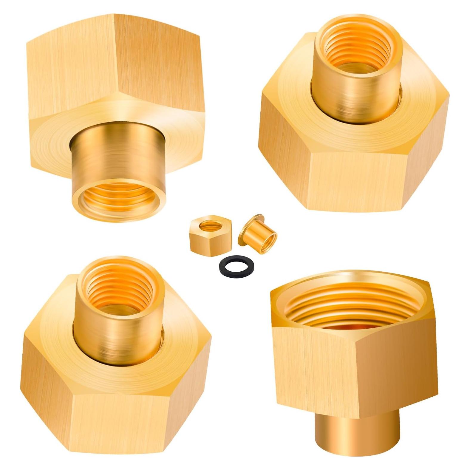 Adaptador de latón 4-Pack 1/4" NPT a 3/4" GHT Evangenial