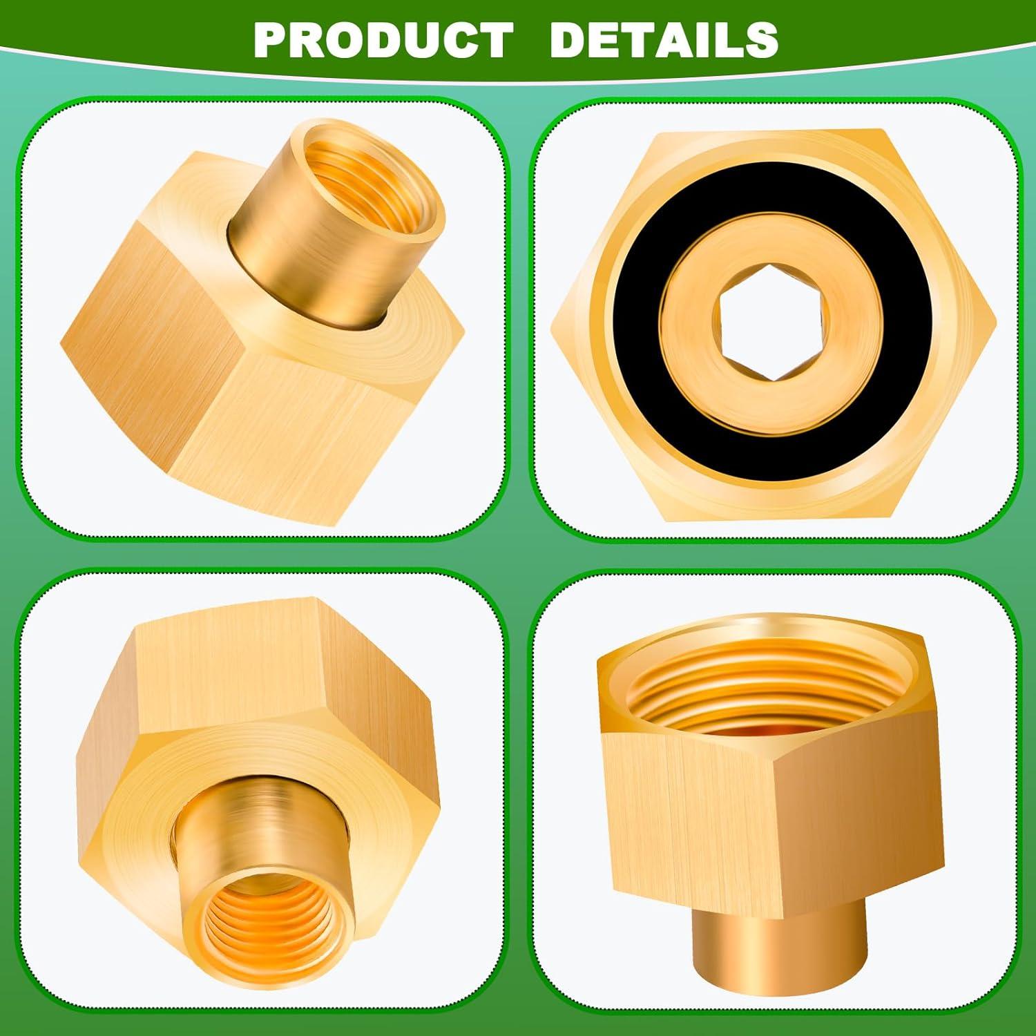 Adaptador de latón 4-Pack 1/4" NPT a 3/4" GHT Evangenial