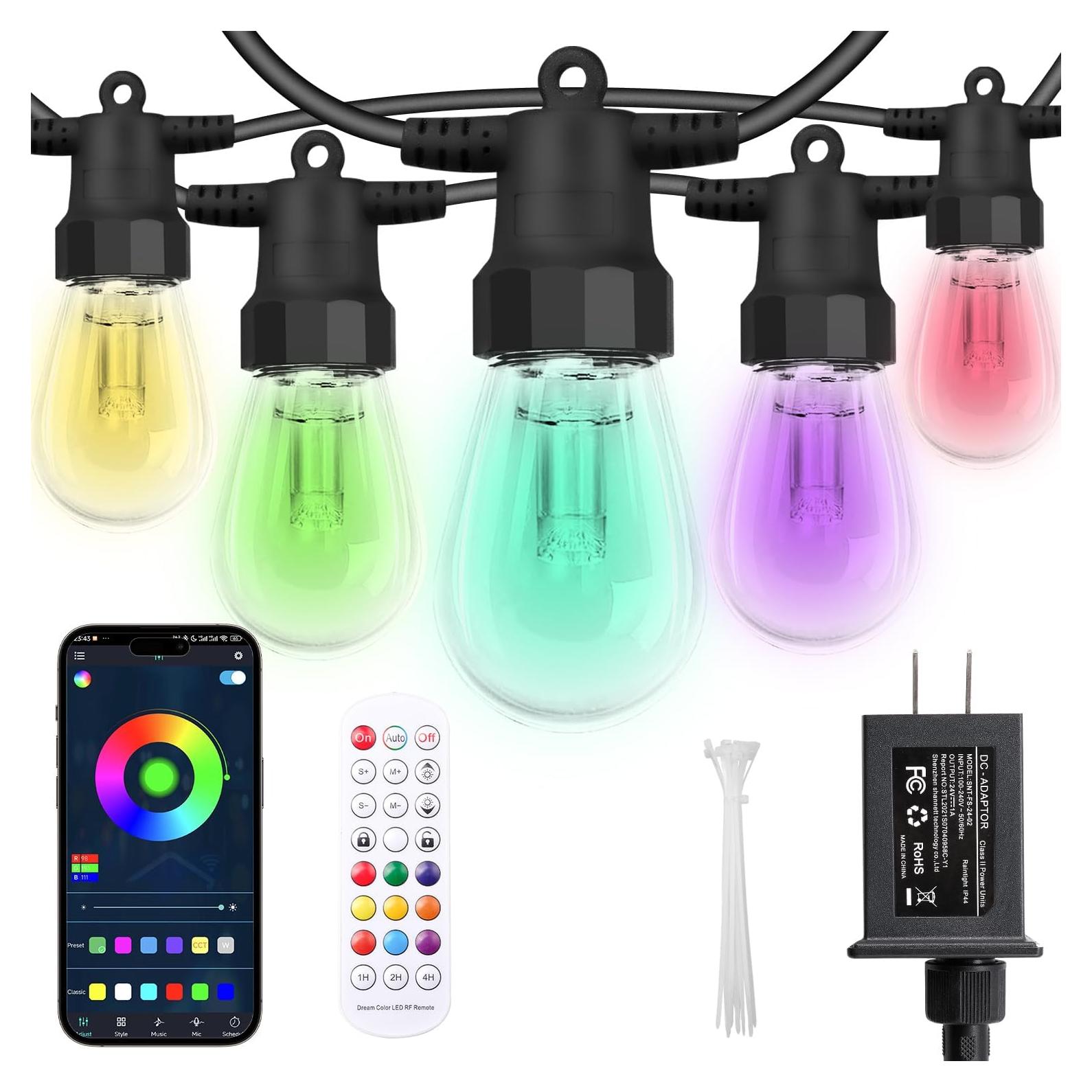 Luces de Cadena LED CAWWS 15m RGBW IP66 Control APP